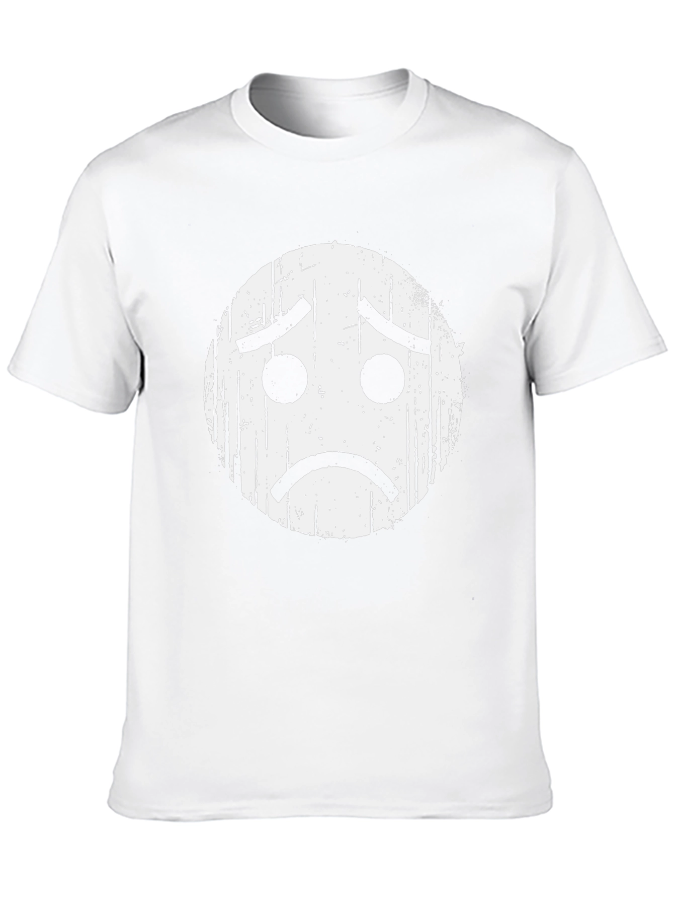 Black Distressed Sad Face Graphic T-Shirt view 10
