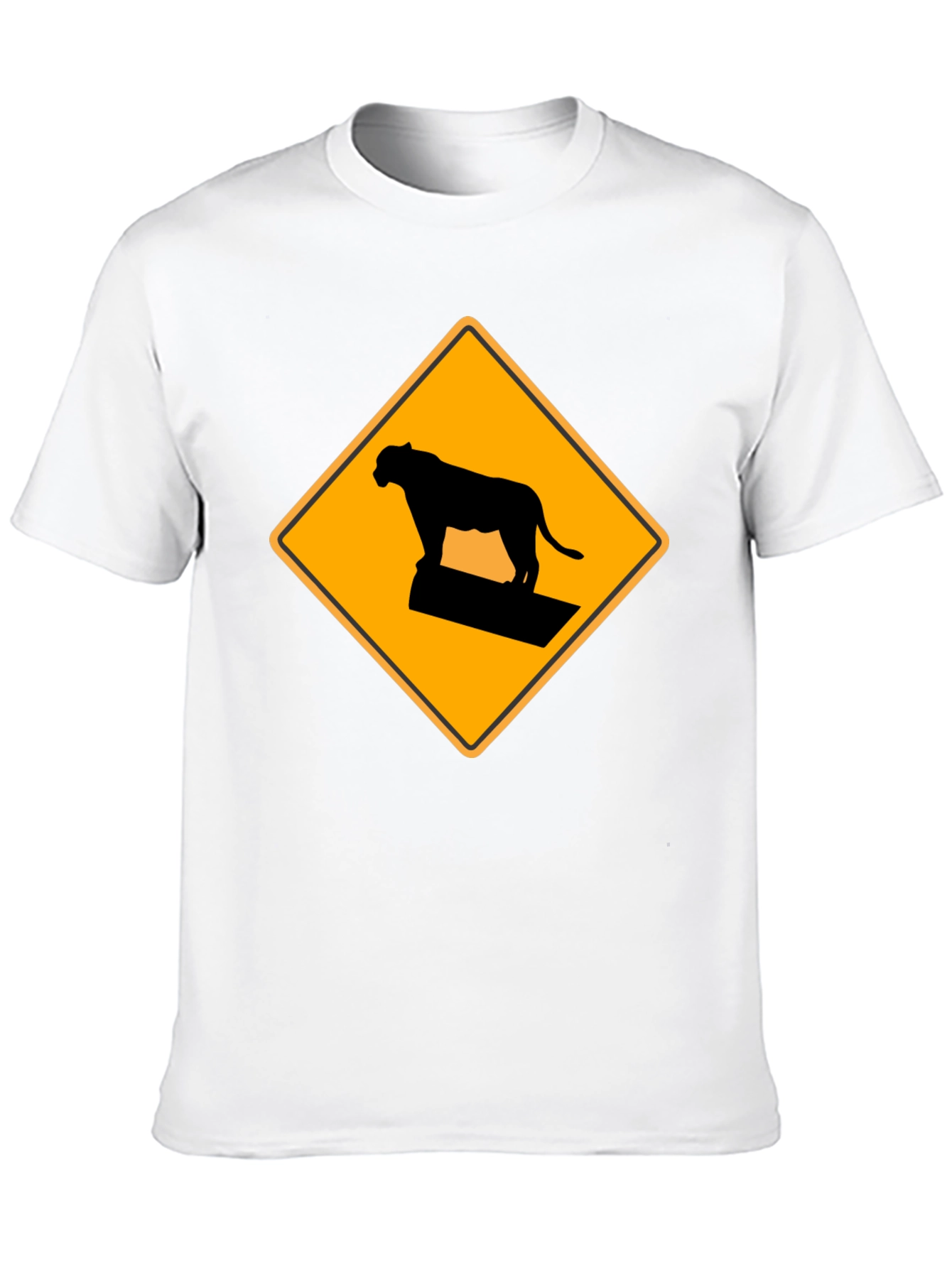 Black Caution Cougar Crossing T-Shirt - Black view 10