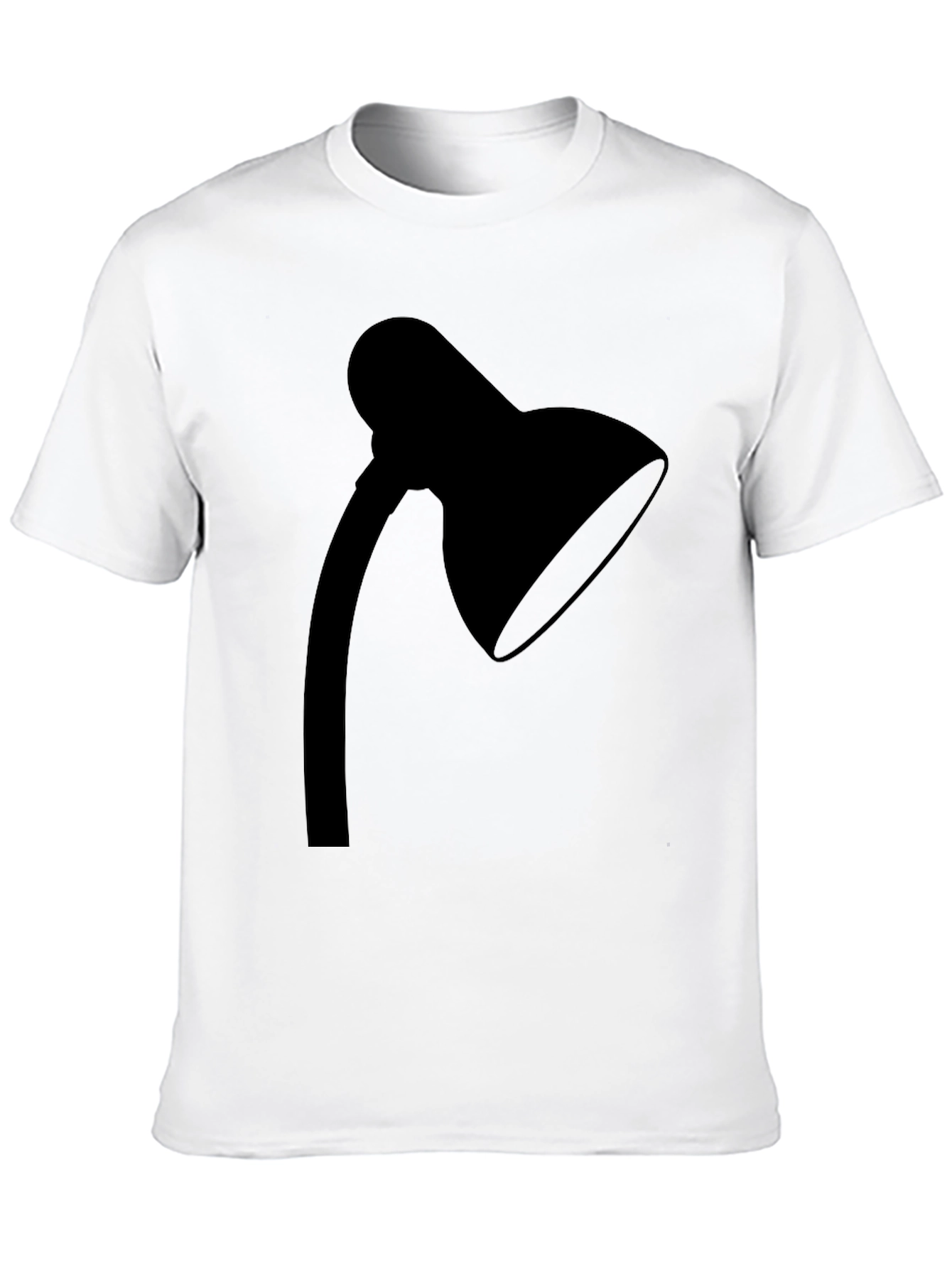 Black Minimalist Lamp Graphic Tee - Black Cotton T-Shirt view 10