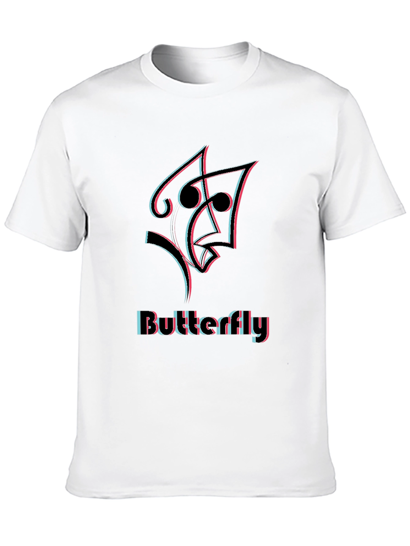 Black Butterfly Illusion Graphic Black T-Shirt view 10