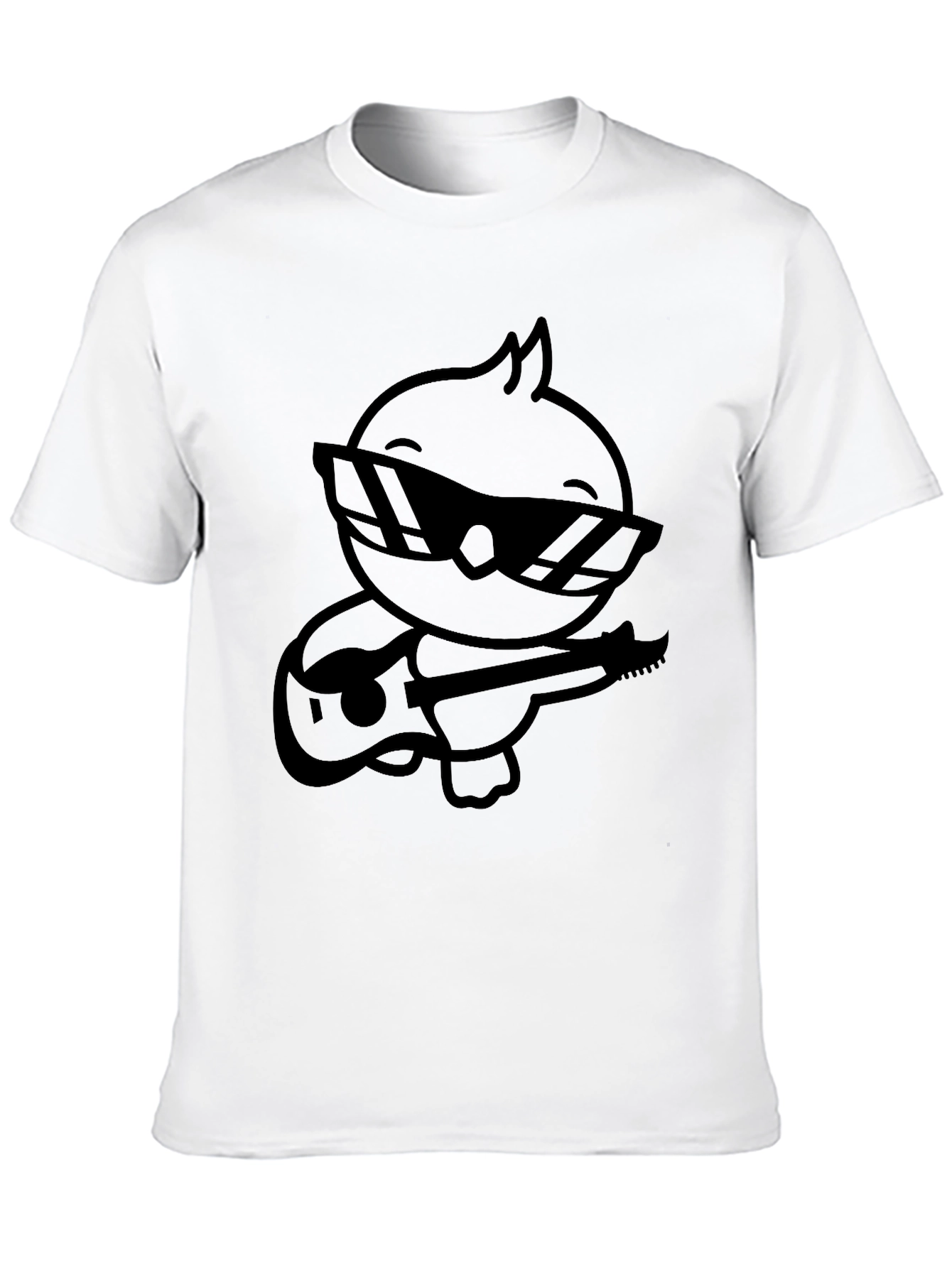 Black Cool Chick Guitar Player Black T-Shirt view 10