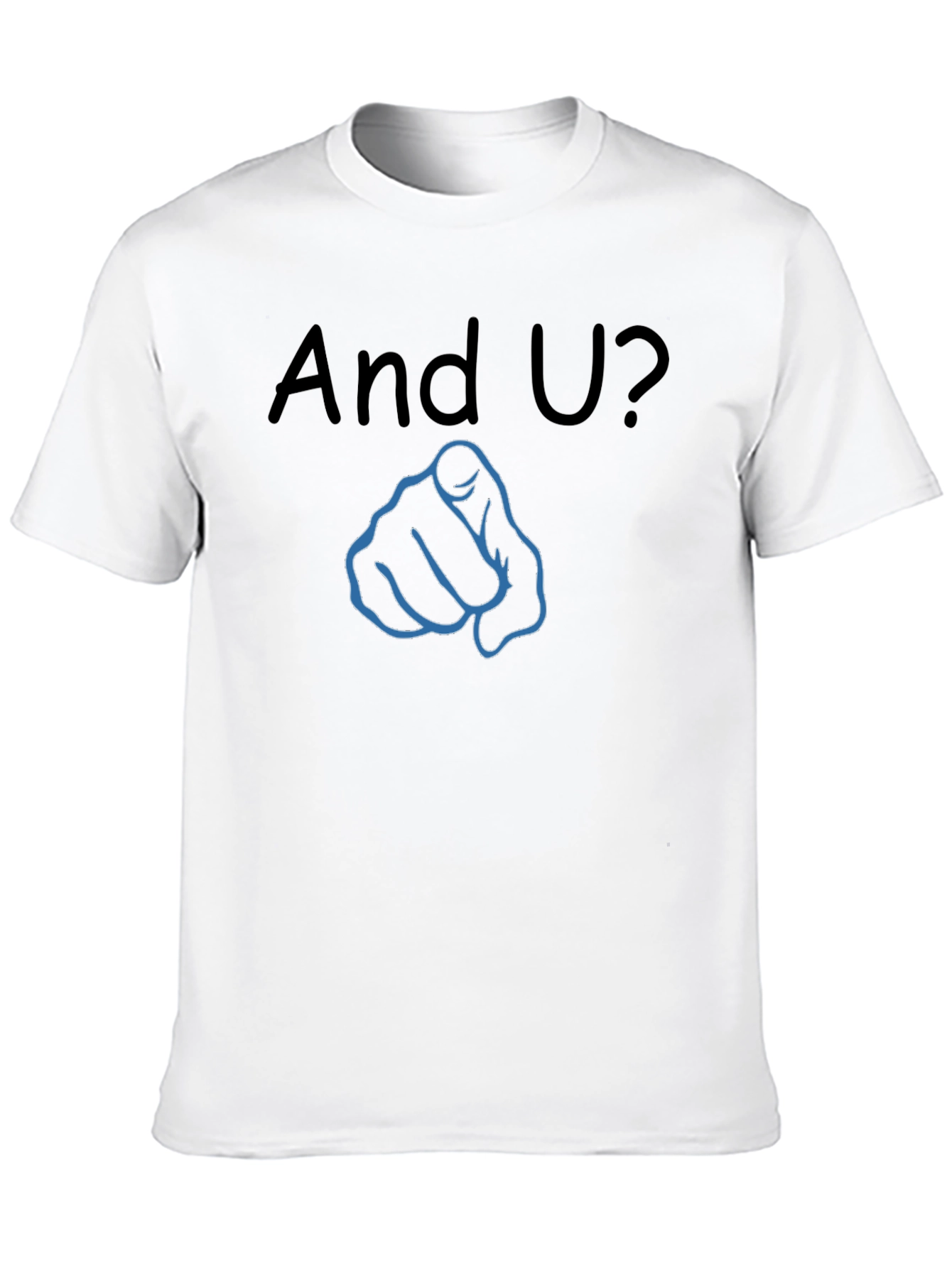 Black And U? Pointing Finger Graphic Tee - Black Cotton T-Shirt view 10