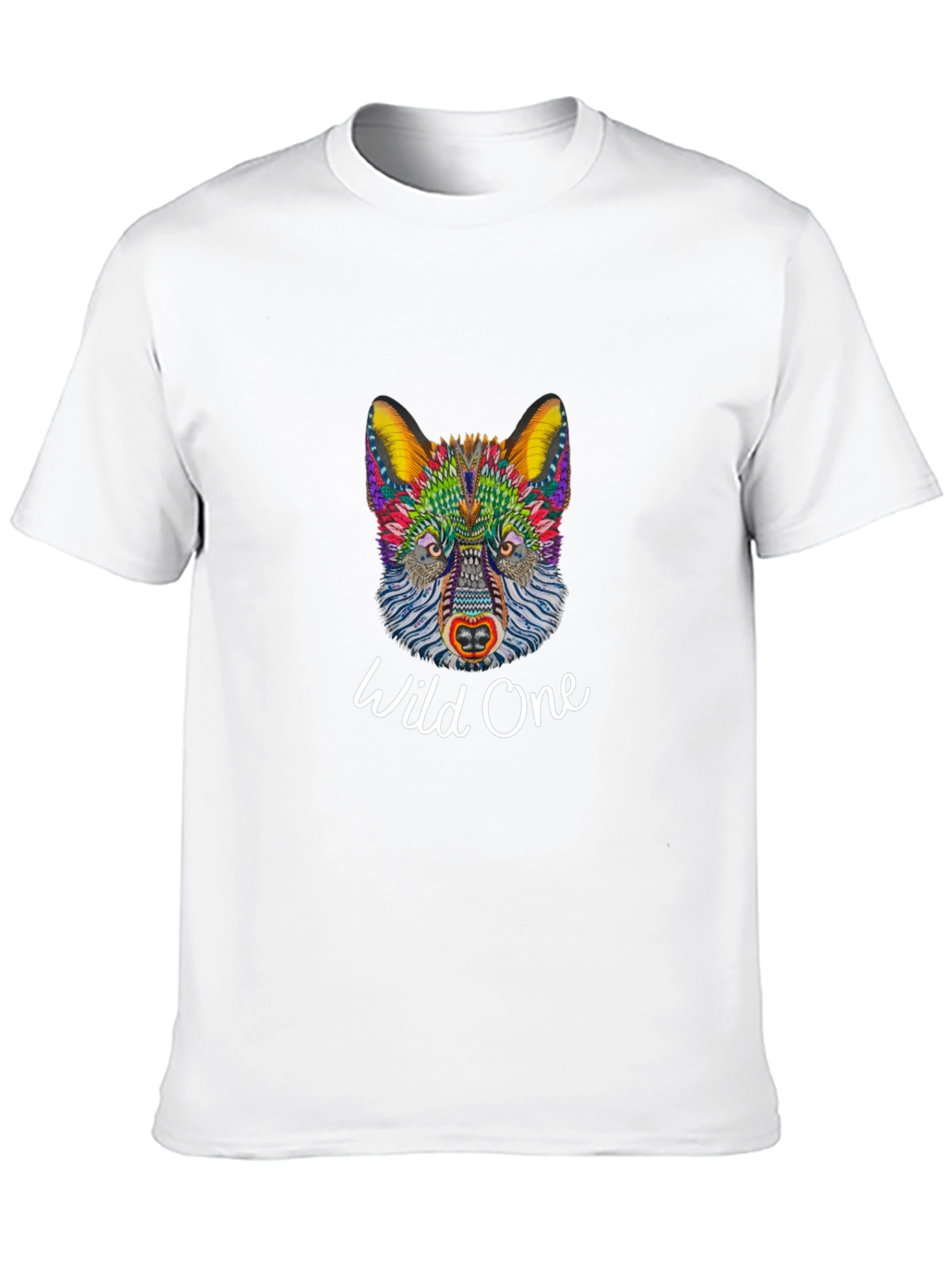 Black Wild One Graphic Tee - Colorful Wolf Design view 10