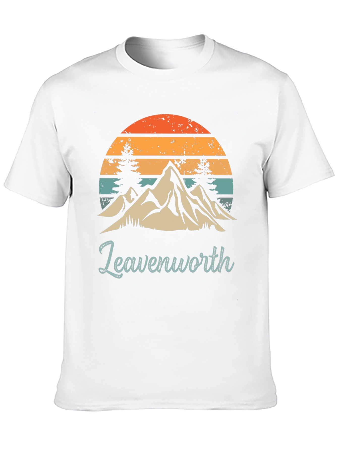 Black Leavenworth Mountain Sunset Graphic Tee view 10