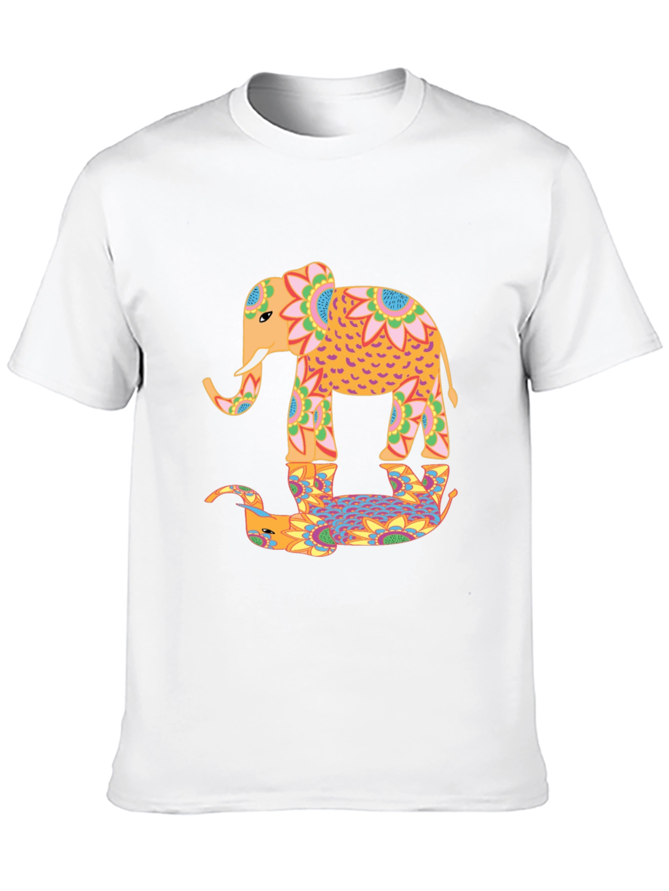 Black Elephant Reflection Graphic Tee - Unique Design view 10