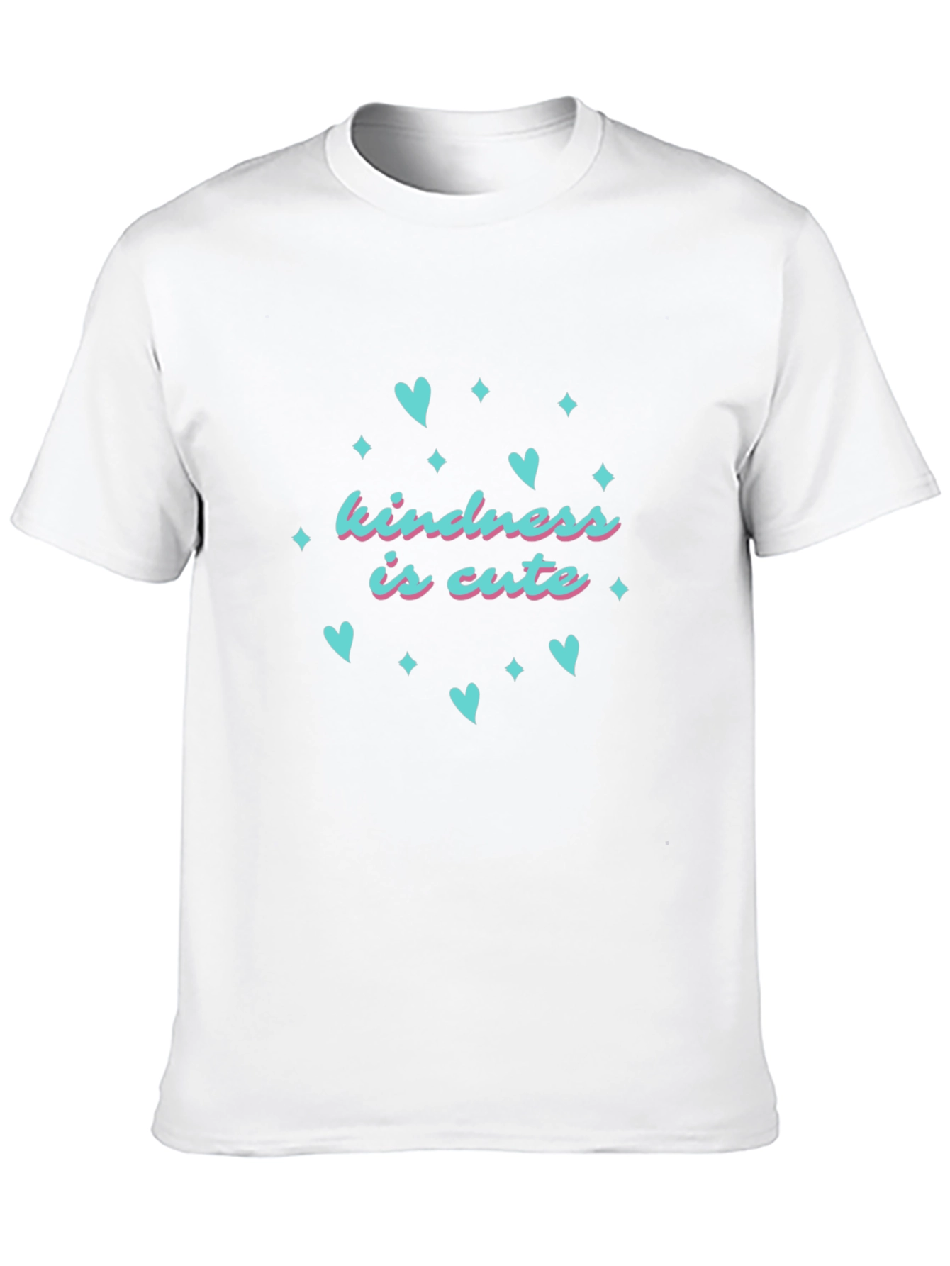 Black Kindness is Cute T-Shirt - Black Crew Neck view 10