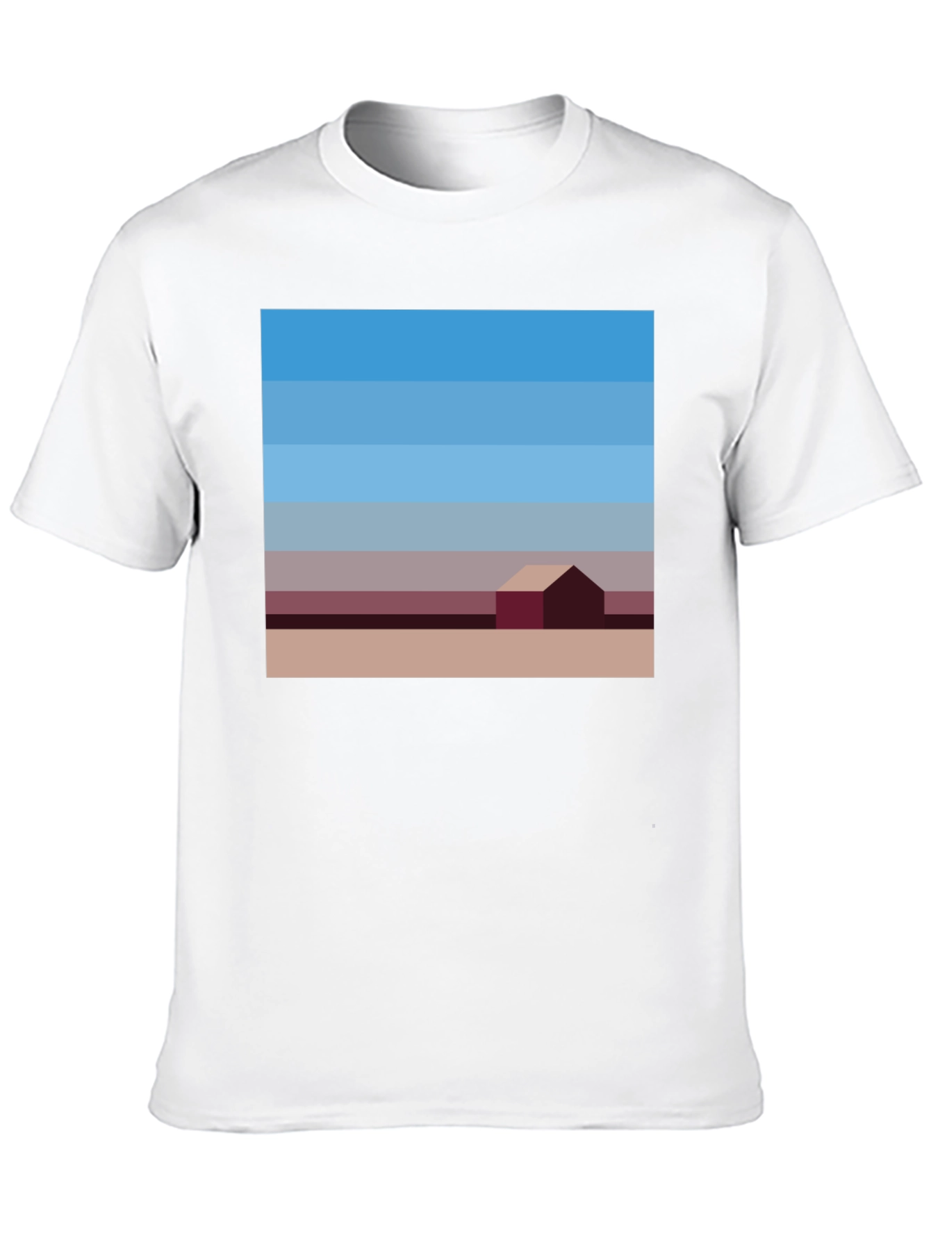 Black Abstract Landscape Graphic Tee - Modern Art Shirt view 10