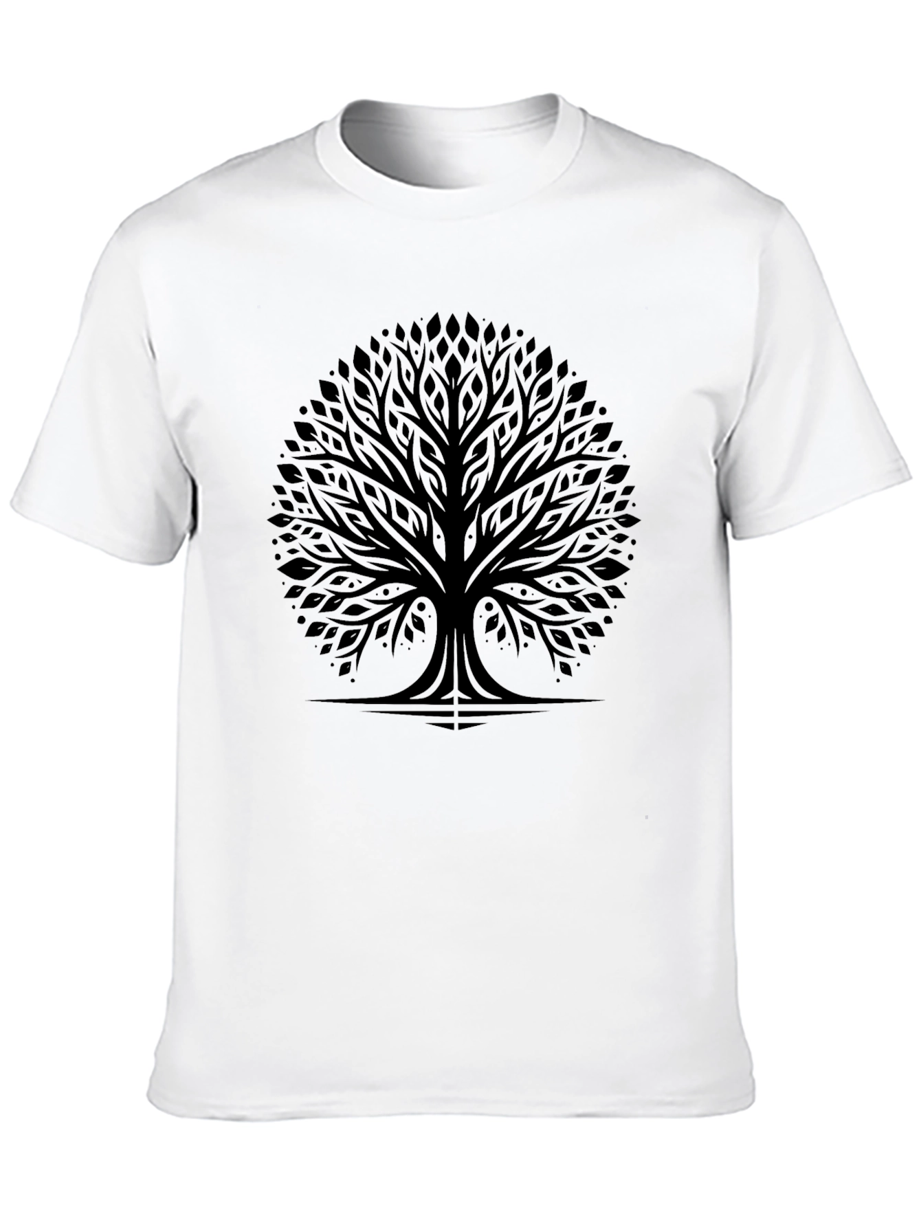 Black Tree of Life Graphic Tee - Black Cotton T-Shirt view 10