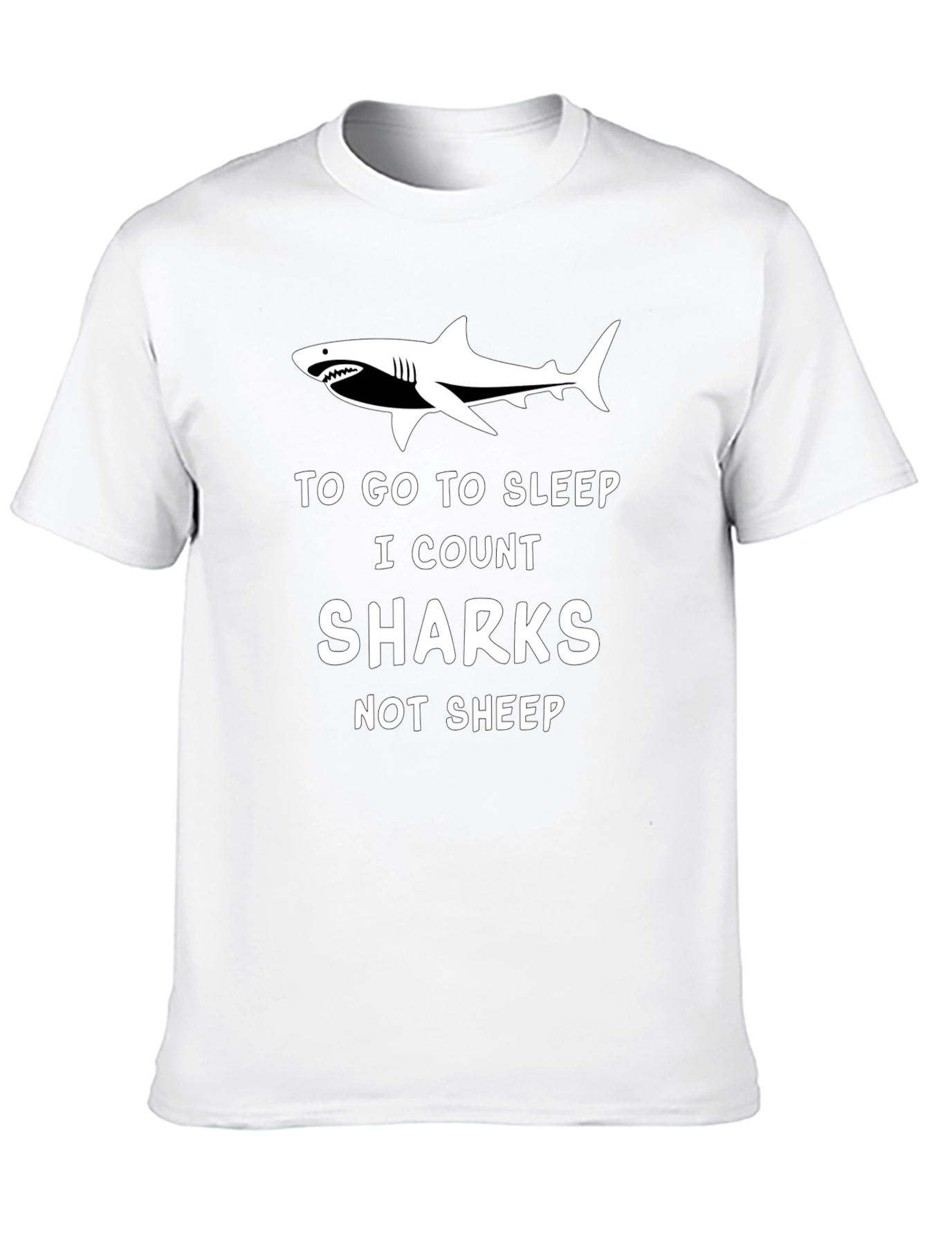 Black Shark Lover T-Shirt: Count Sharks Not Sheep view 10