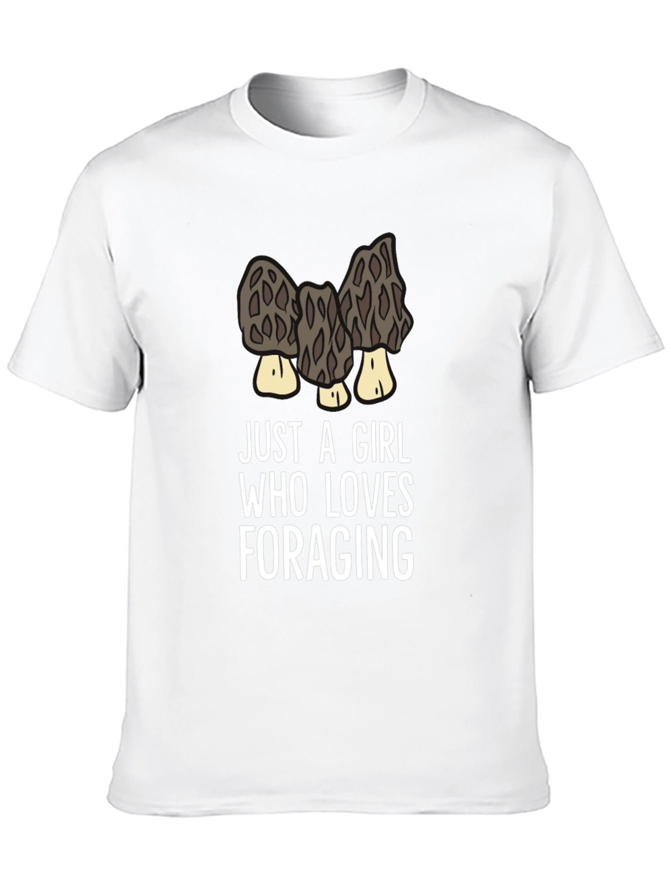Black Morel Mushroom Foraging Girl's T-Shirt view 10