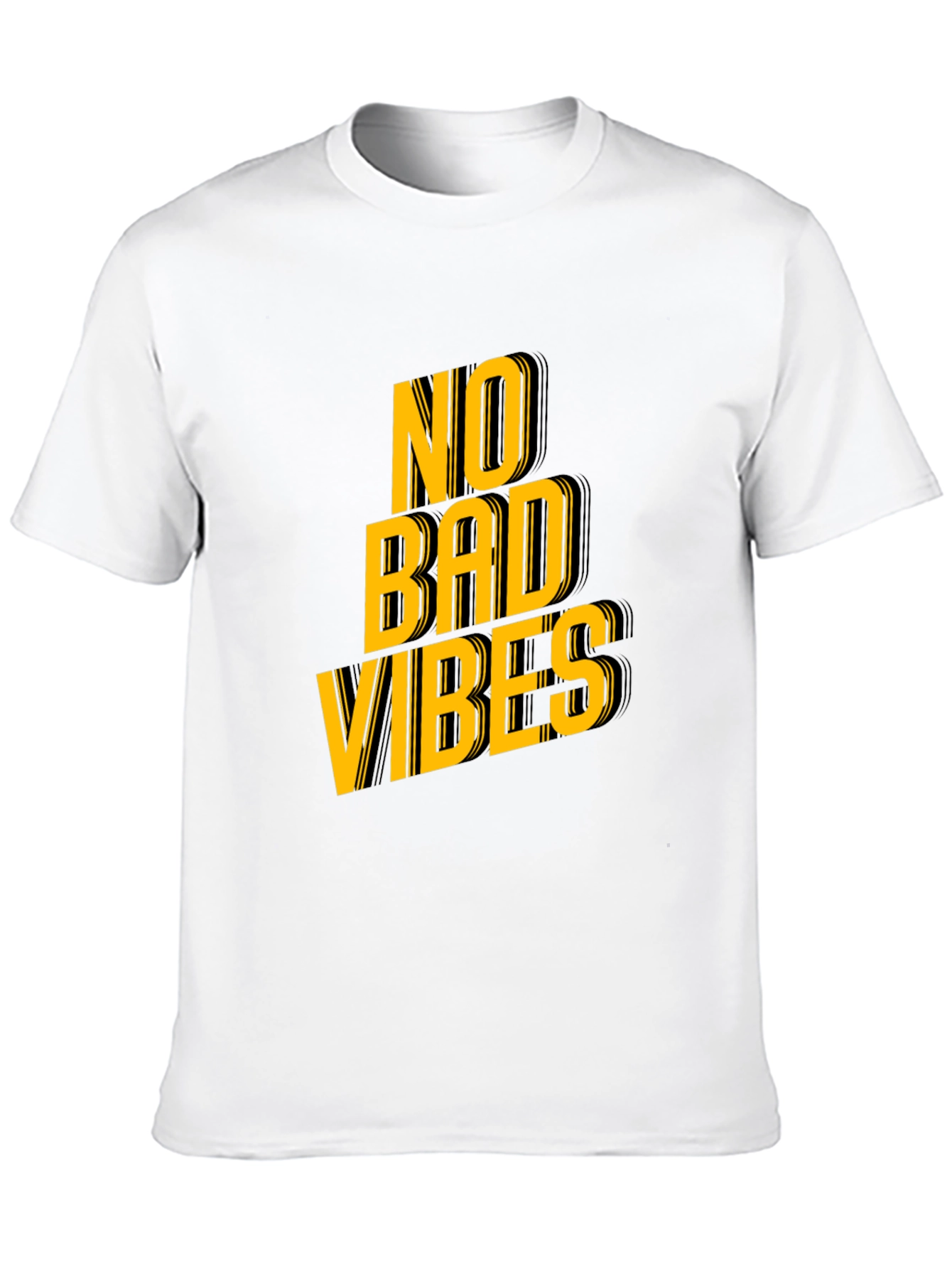 Black No Bad Vibes Graphic Tee - Trendy Black T-Shirt view 10