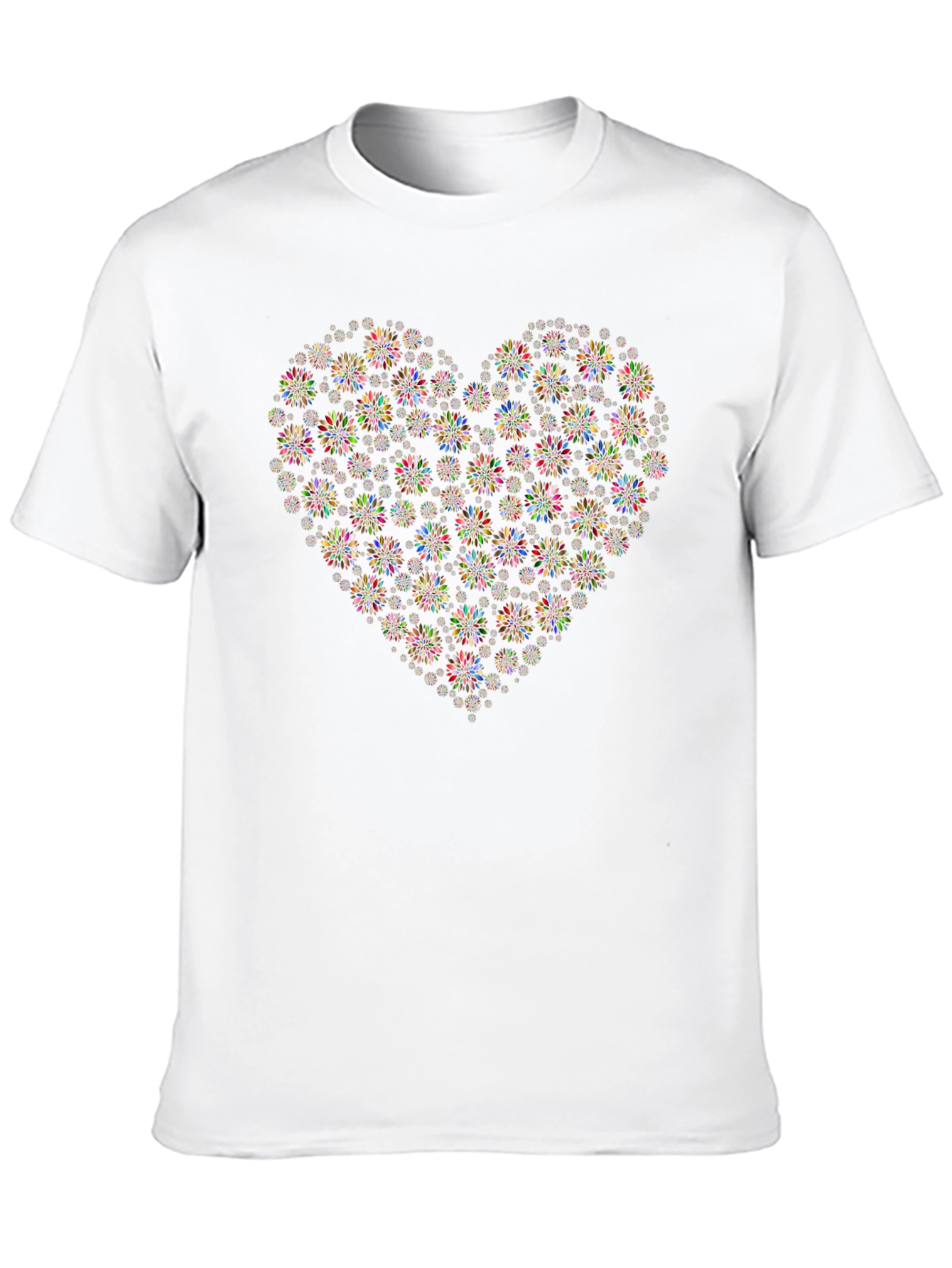 Black Floral Heart Graphic Tee - Black Cotton Comfort view 10