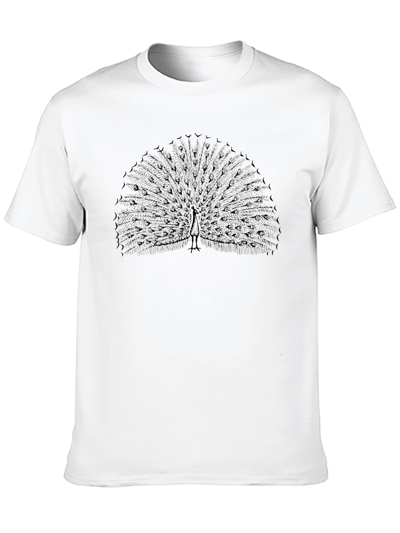 Black Peacock Graphic Print Crew Neck Tee view 10