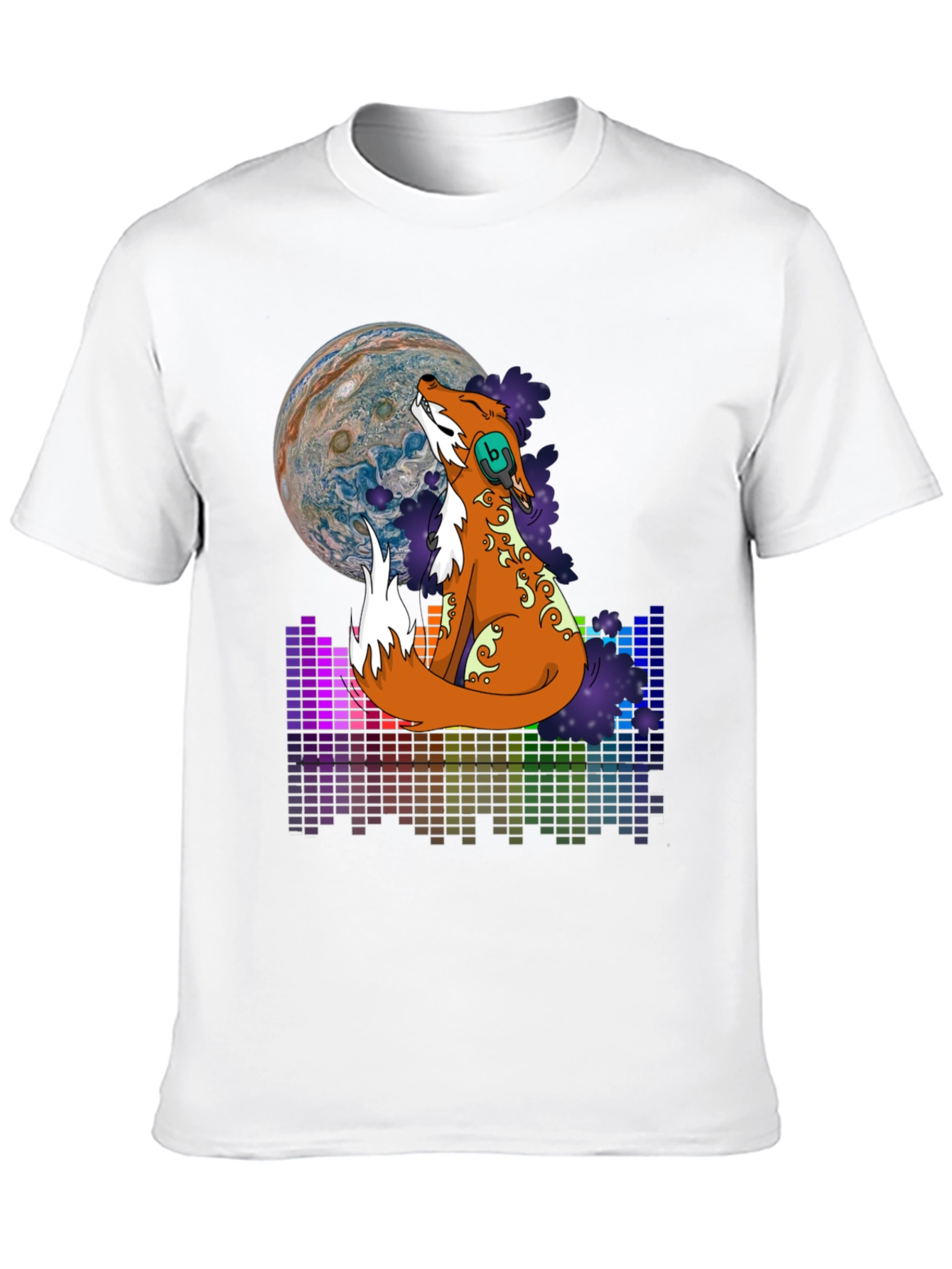 Black Fox Howling at Jupiter Graphic Tee view 10