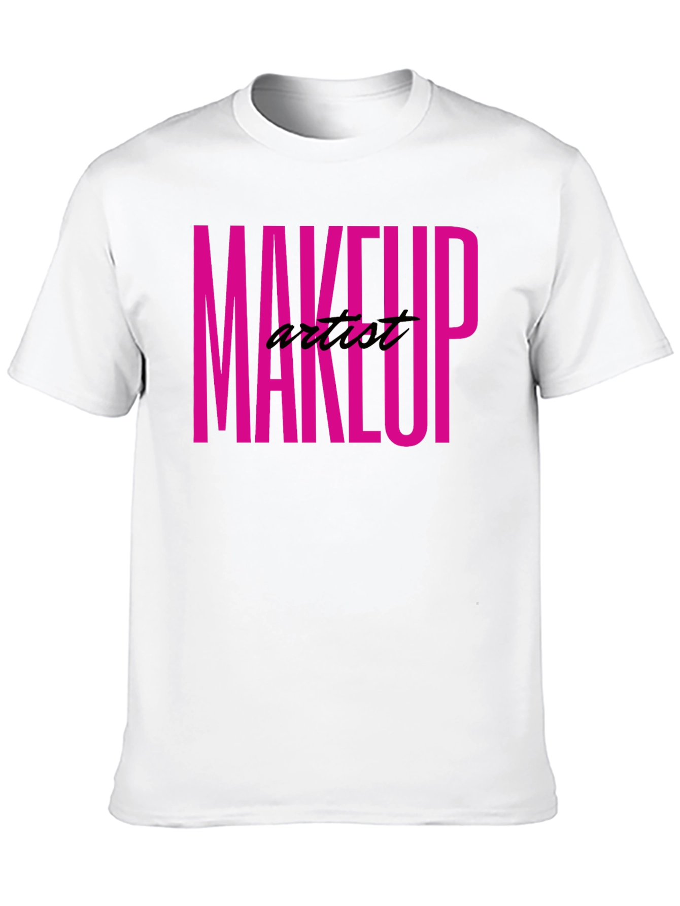 Black Makeup Artist Tee - Bold Pink Graphic T-Shirt view 10