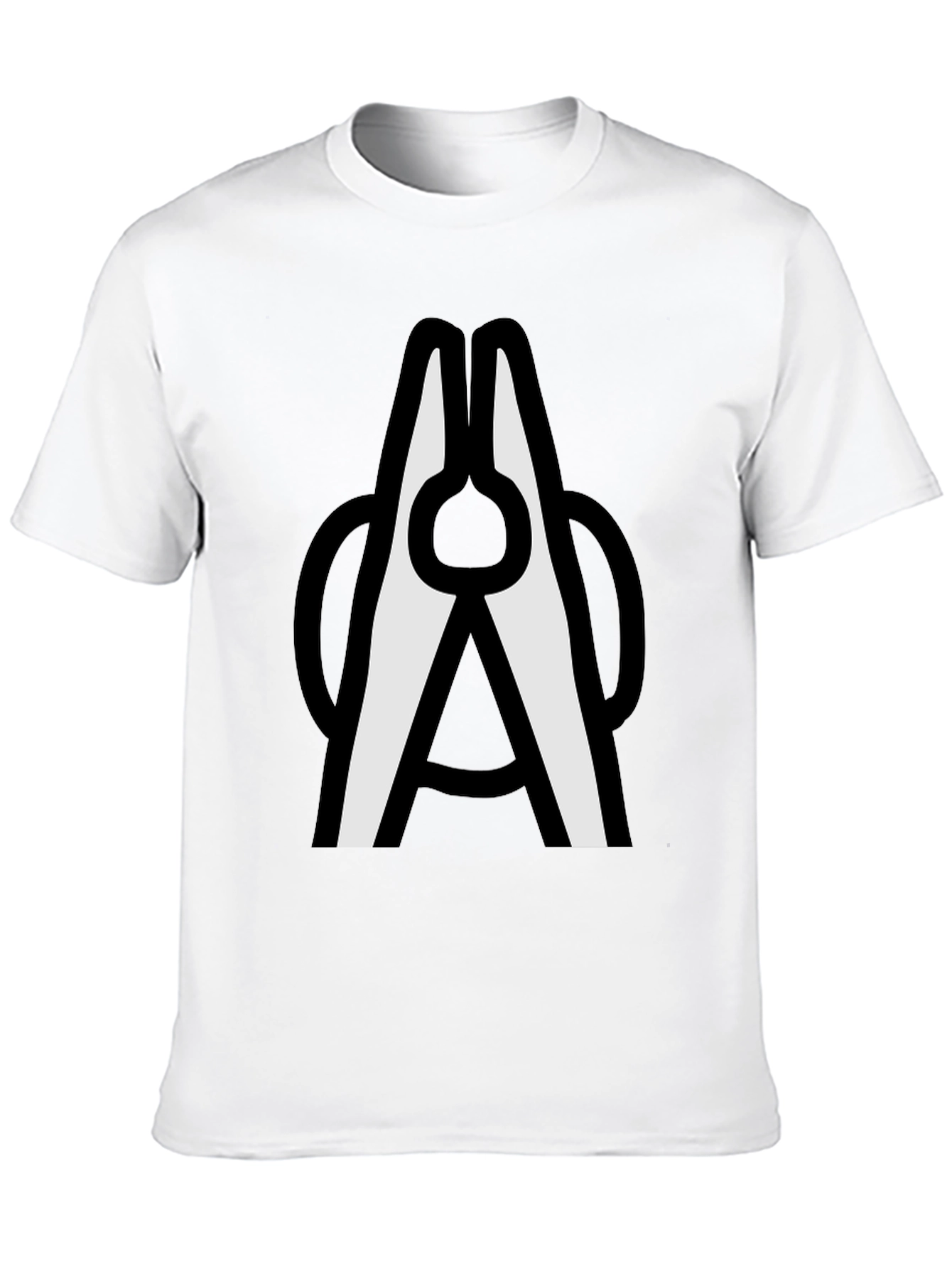 Black Clothespin Graphic T-Shirt - Modern Crew Neck Tee view 10