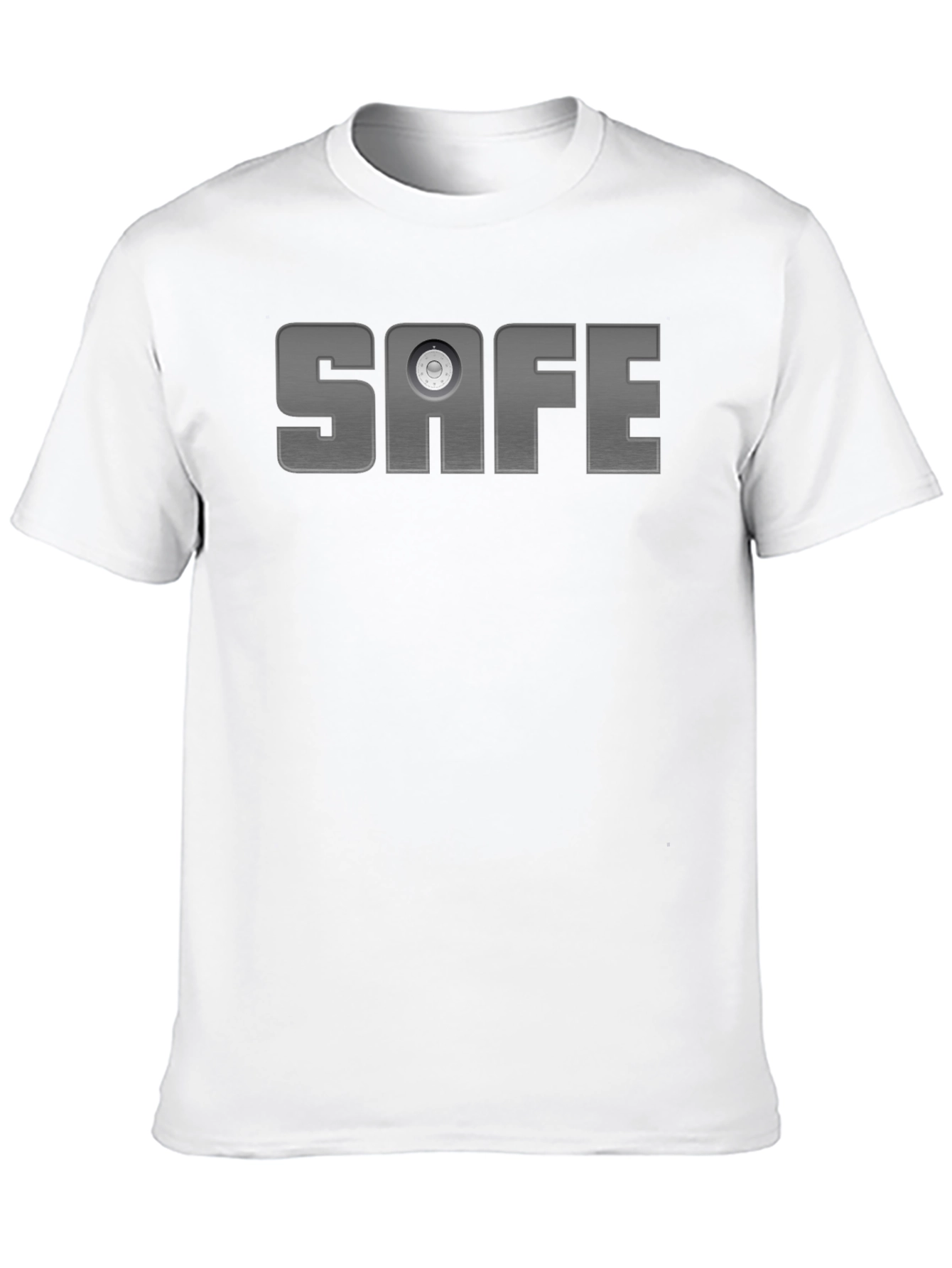 Black Safe Text Graphic T-Shirt - Black Cotton Blend Tee view 10