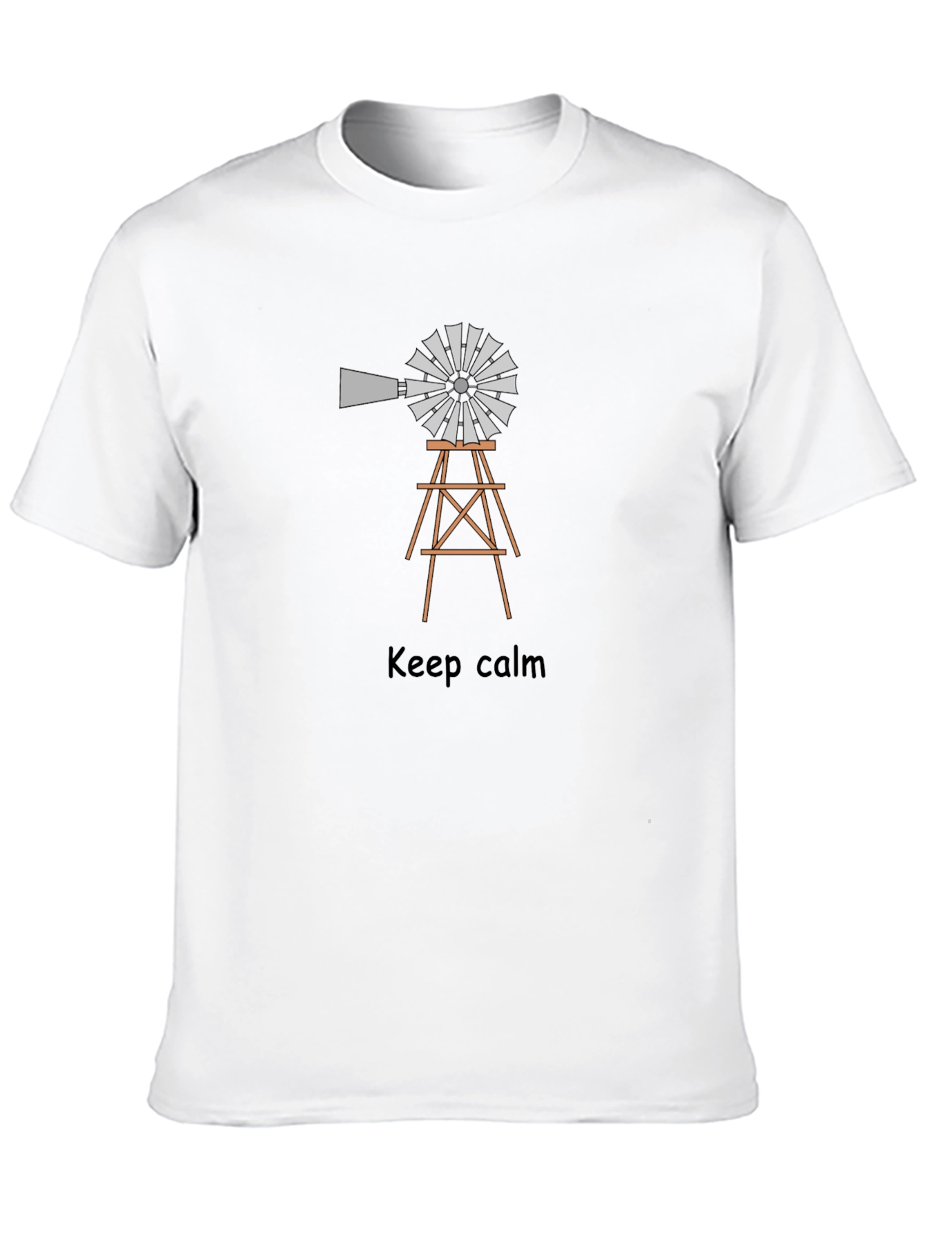 Black Keep Calm Windmill Tee - Novelty Graphic T-Shirt view 10