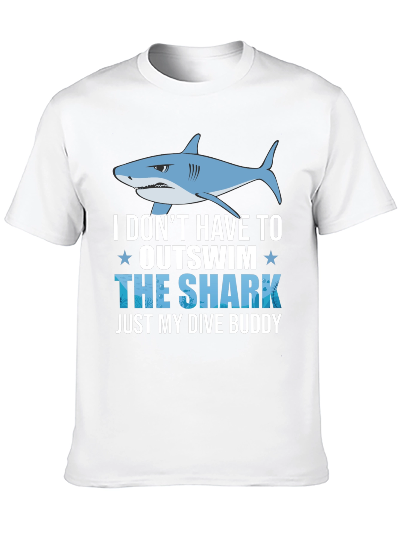 Black Funny Dive Buddy Shark T-Shirt view 10