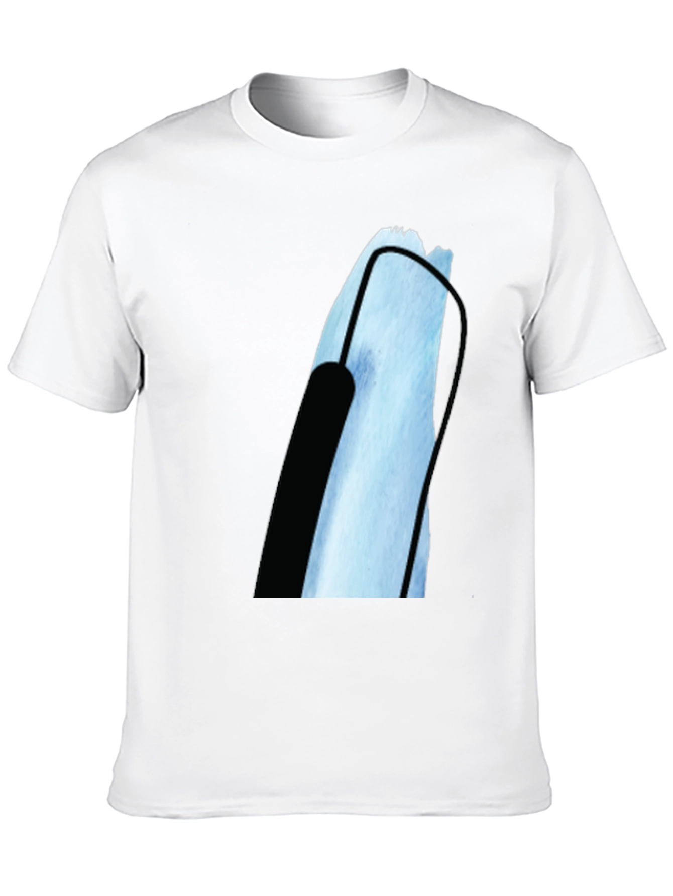 Black Modern Black T-Shirt with Abstract Graphic Print view 10