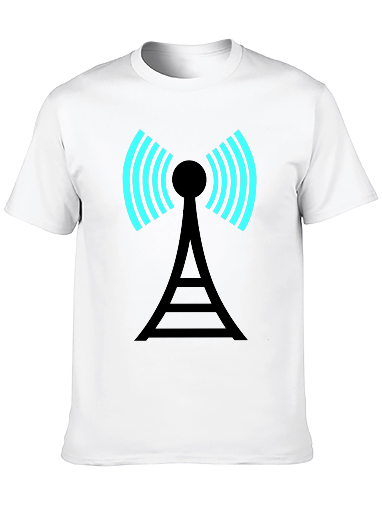 Black Signal Tower Graphic Tee - Modern Black T-Shirt view 10