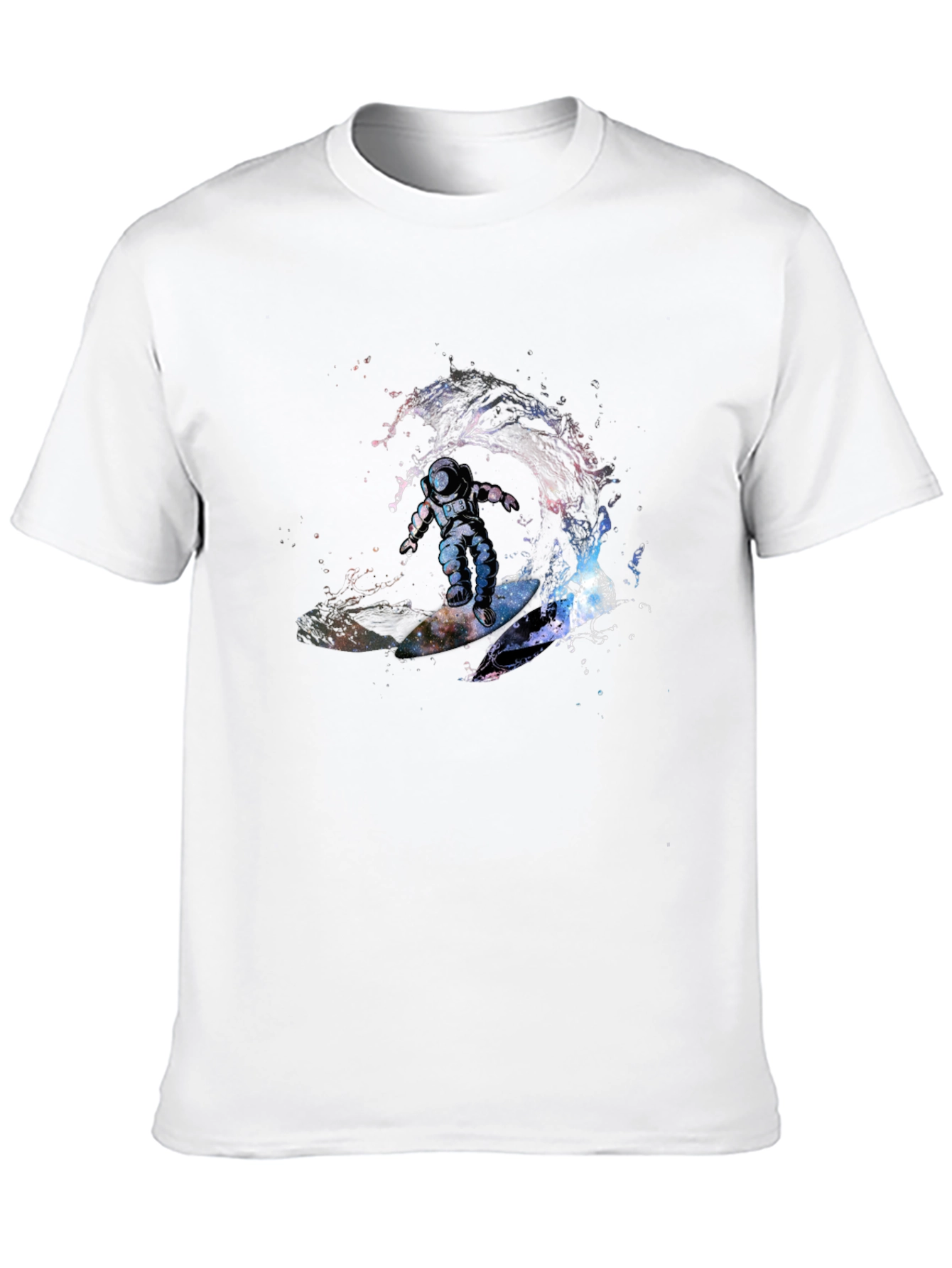 Black Astronaut Surfing Wave T-Shirt - Outer Space Design view 10