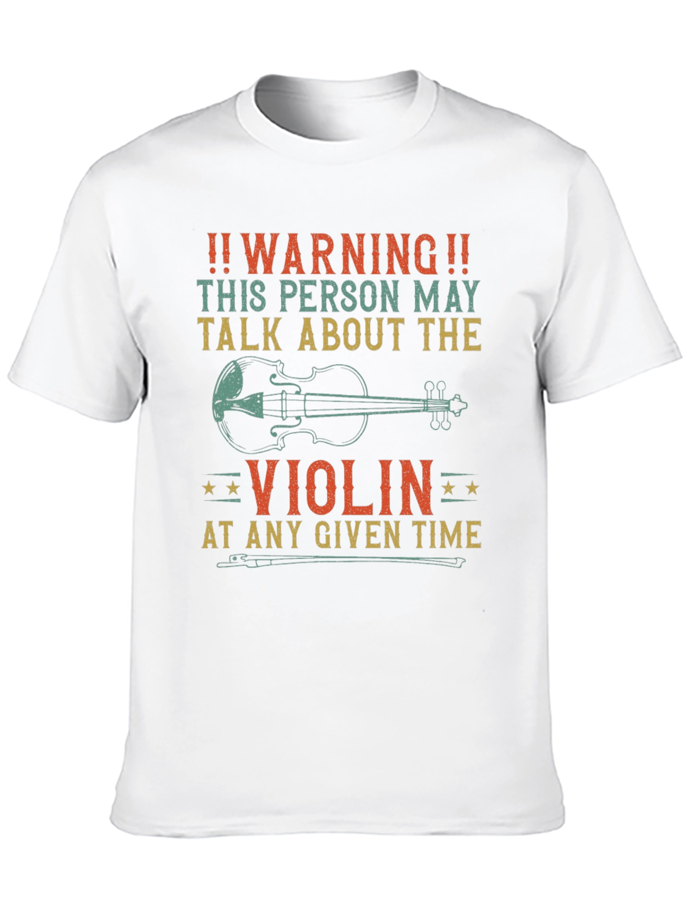 Black Warning Violin T-Shirt - May Talk About Violins! view 10