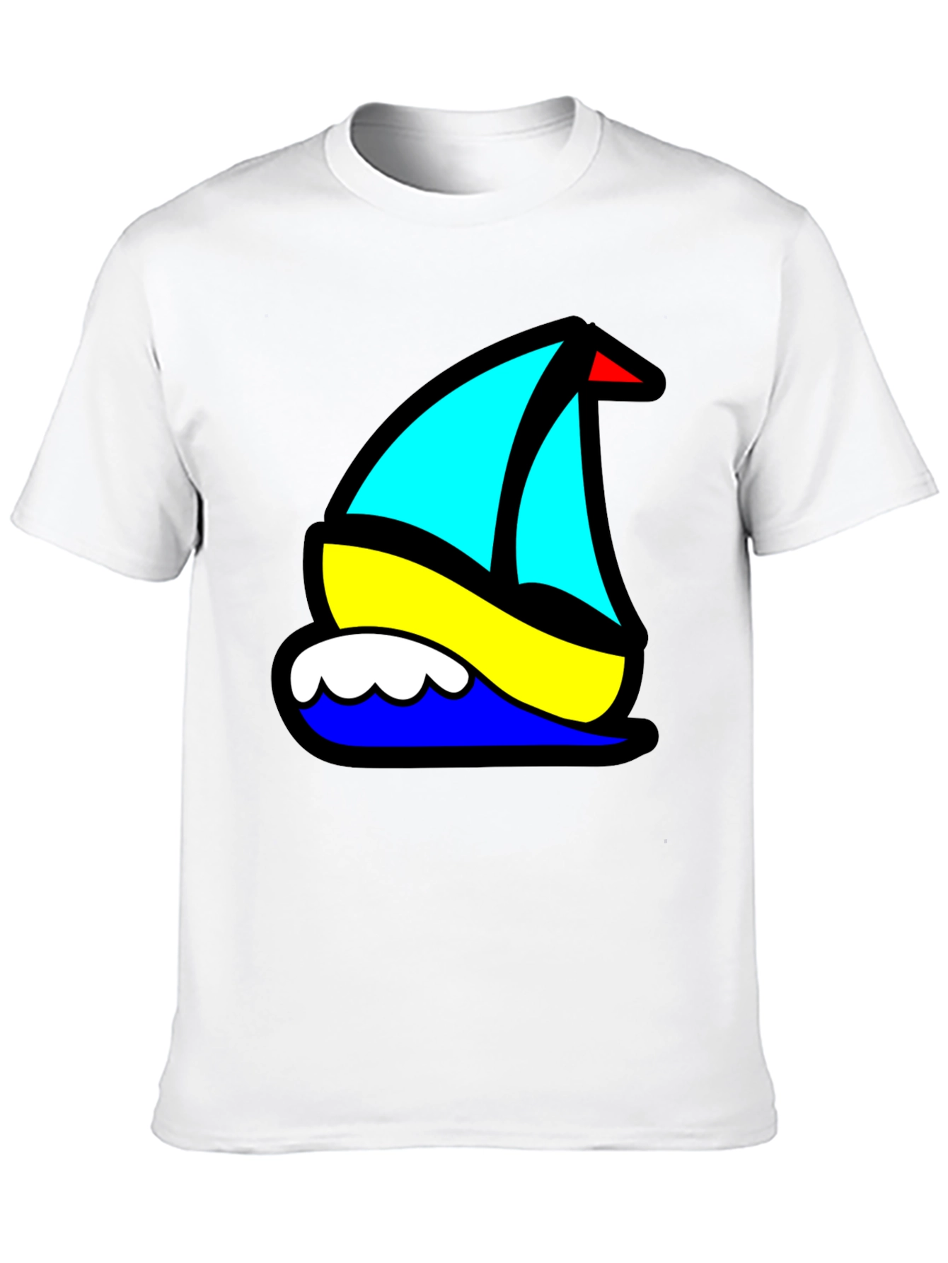 Black Nautical Sailboat Graphic Tee - Black Cotton Blend view 10