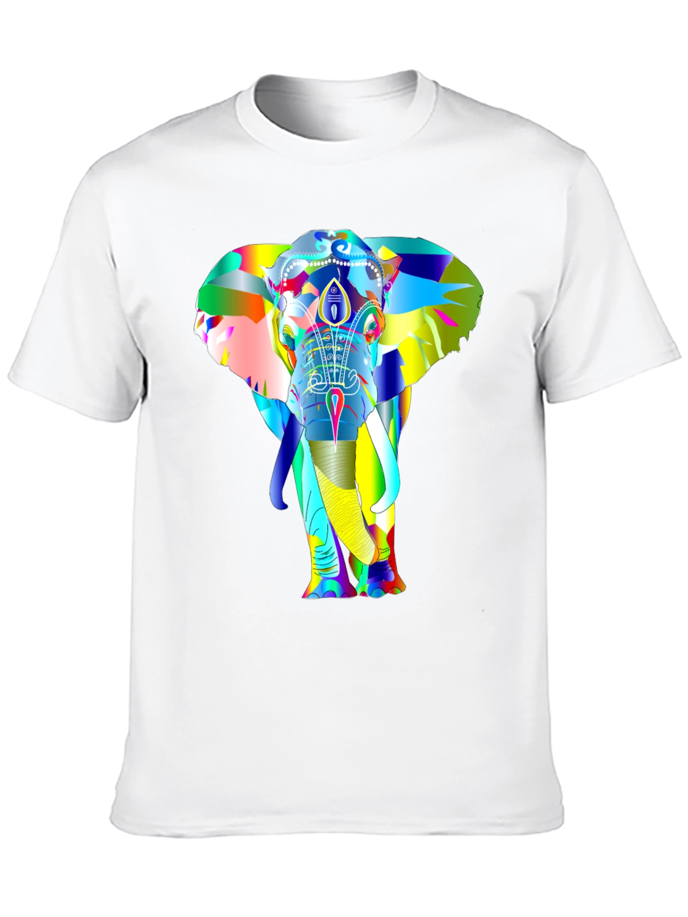 Black Colorful Elephant Graphic T-Shirt view 10