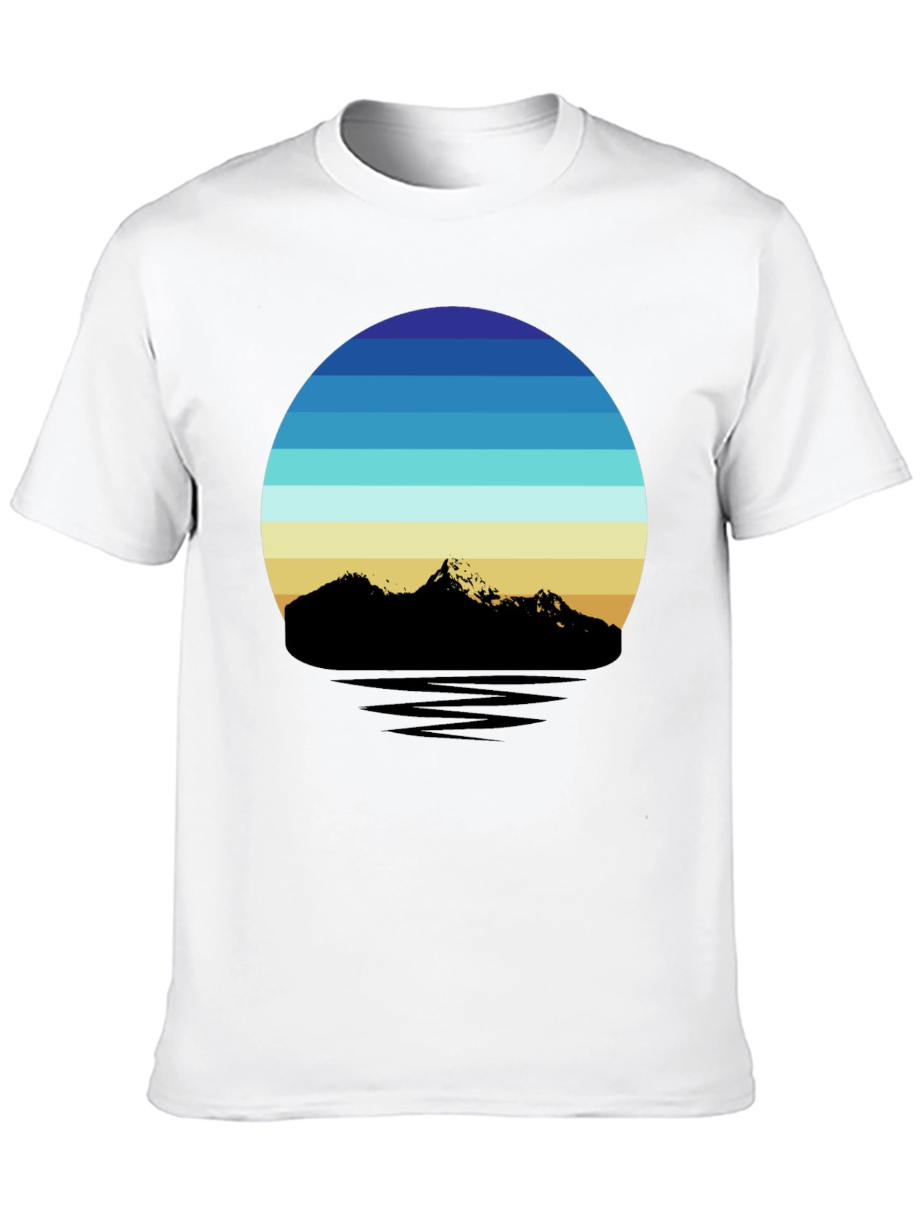 Black Retro Mountainscape T-Shirt view 10
