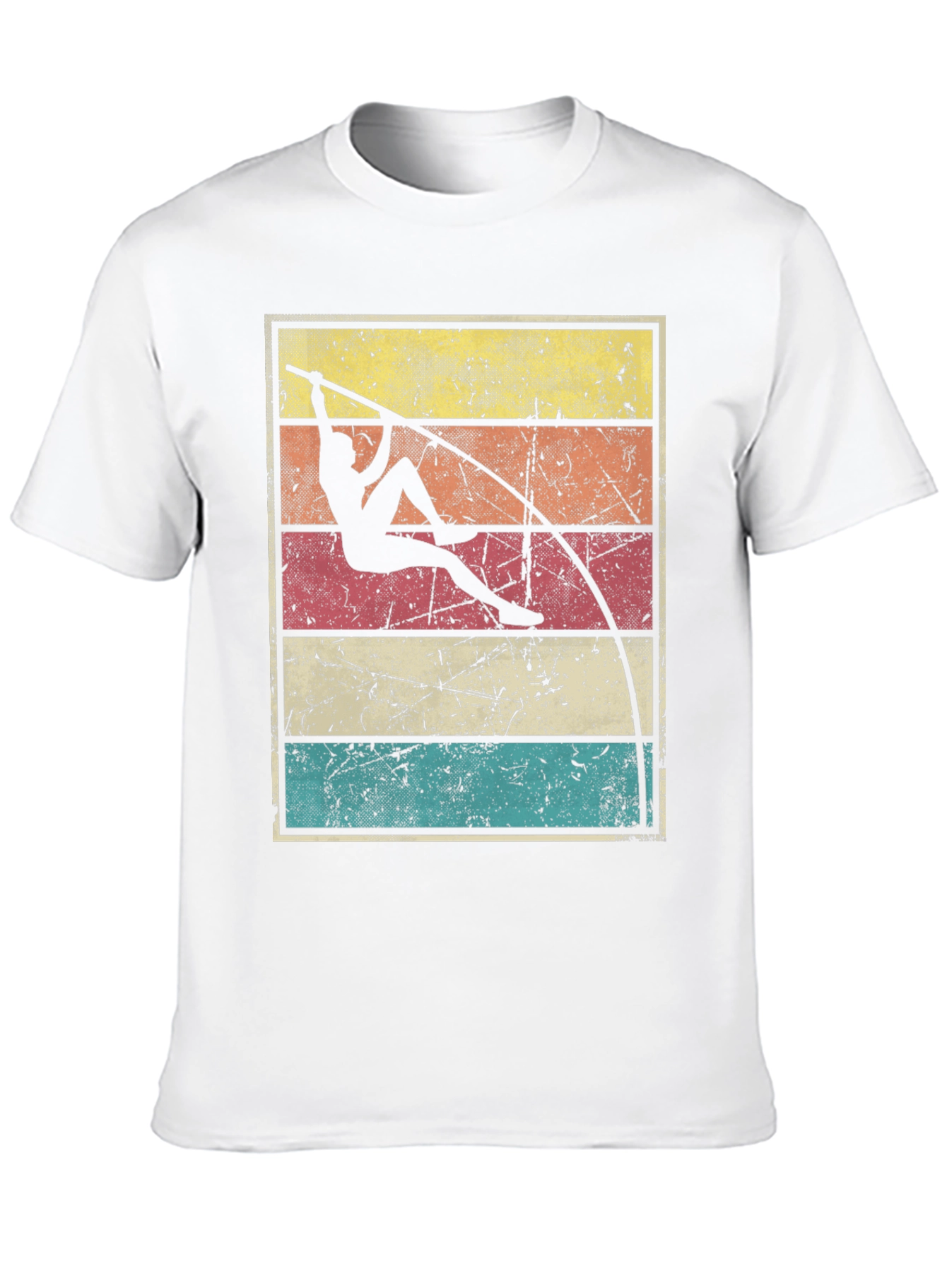 Black Retro Pole Vaulting T-Shirt view 10