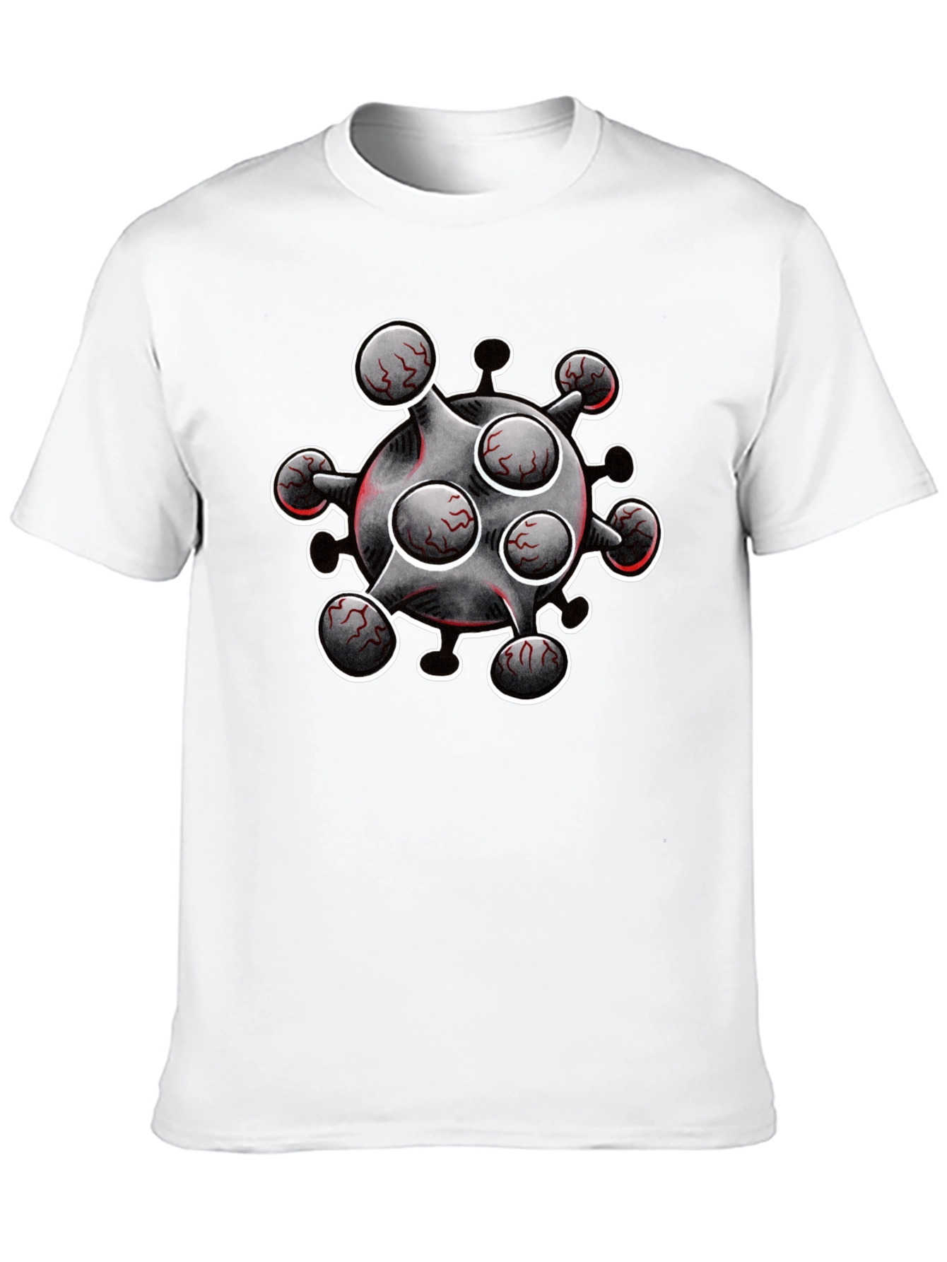Black Novelty Virus Graphic T-Shirt - Bold Statement Tee view 10