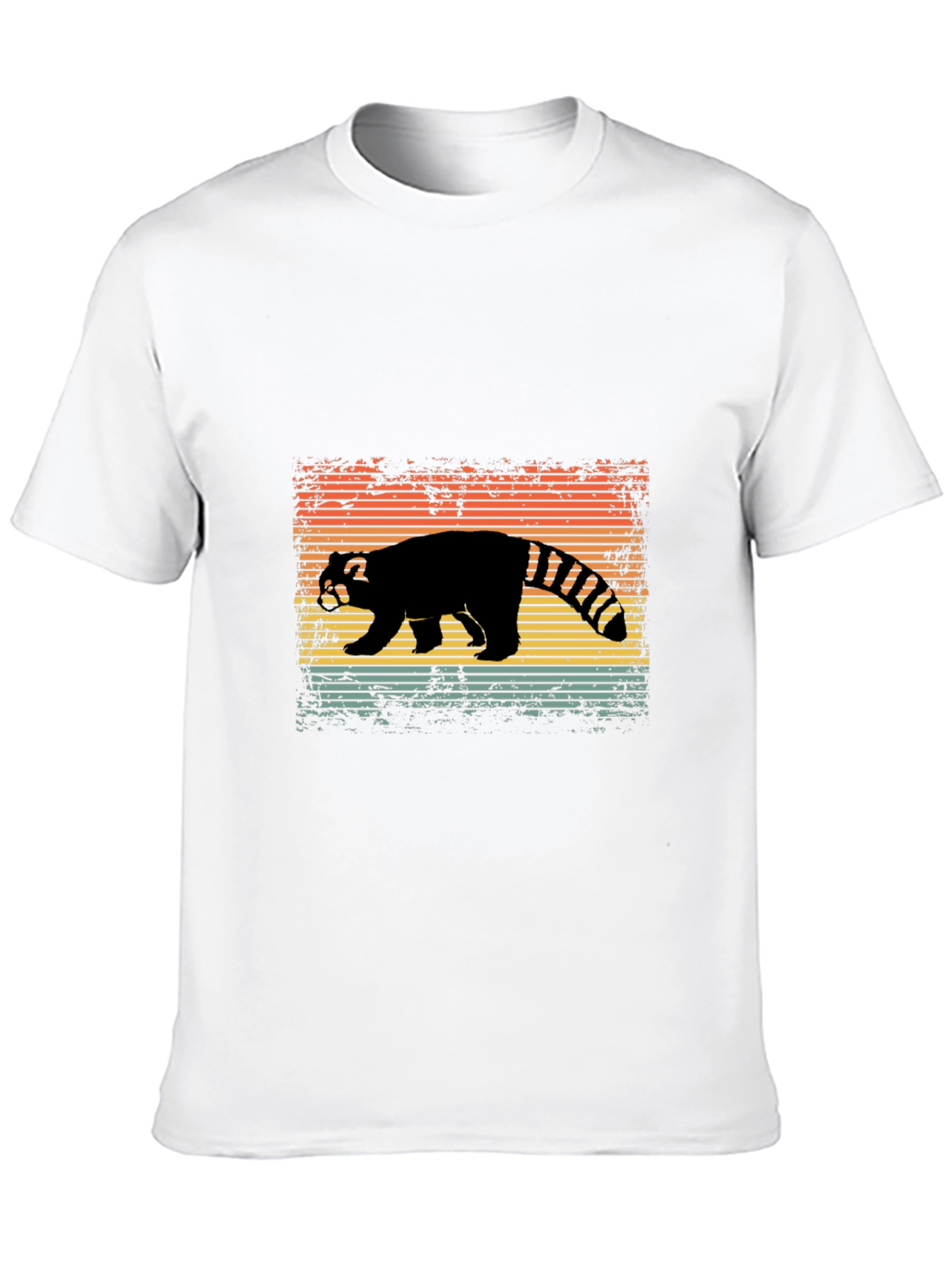 Black Retro Red Panda T-Shirt view 10