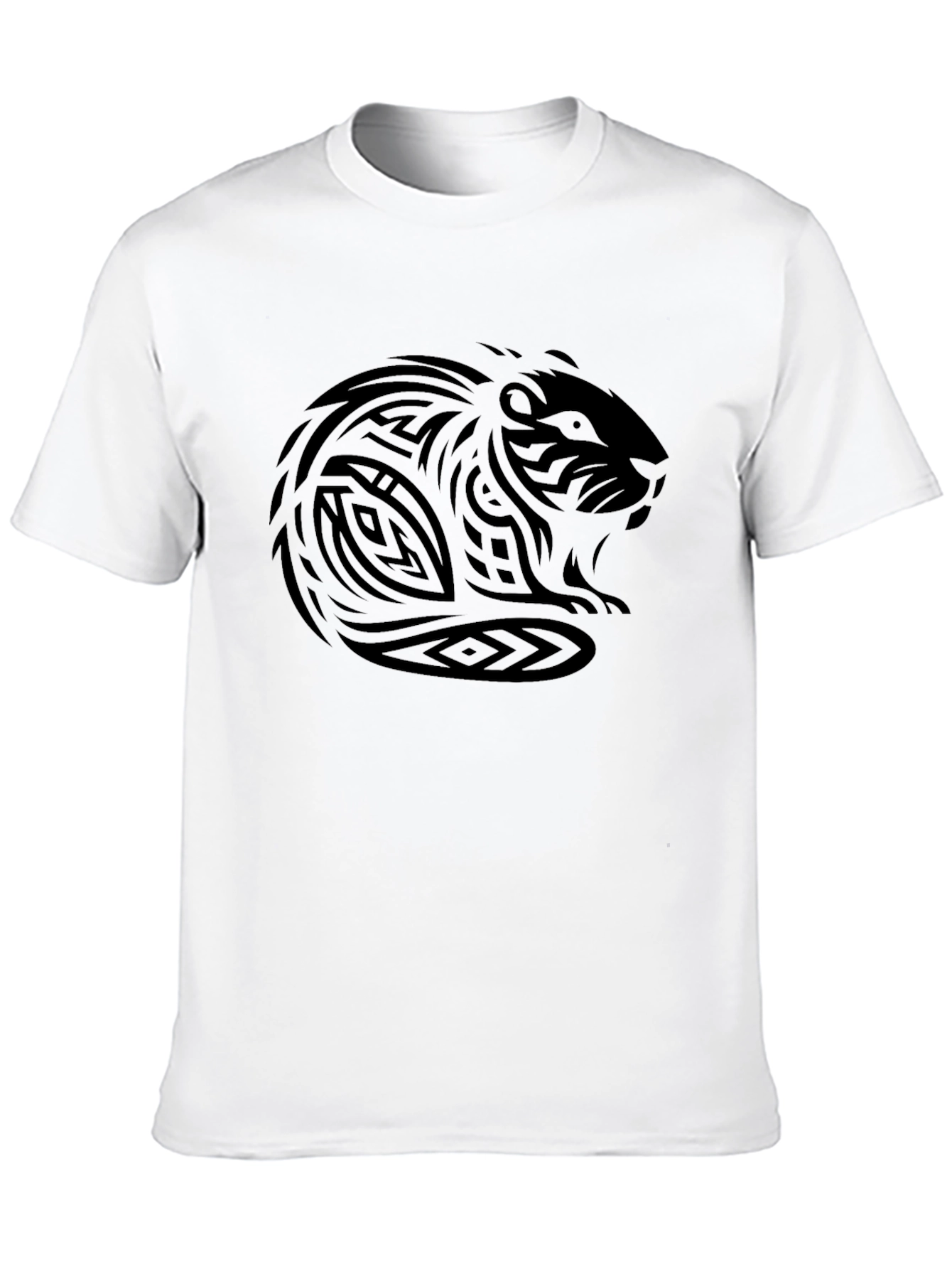 Black Tribal Beaver Graphic Black T-Shirt view 10