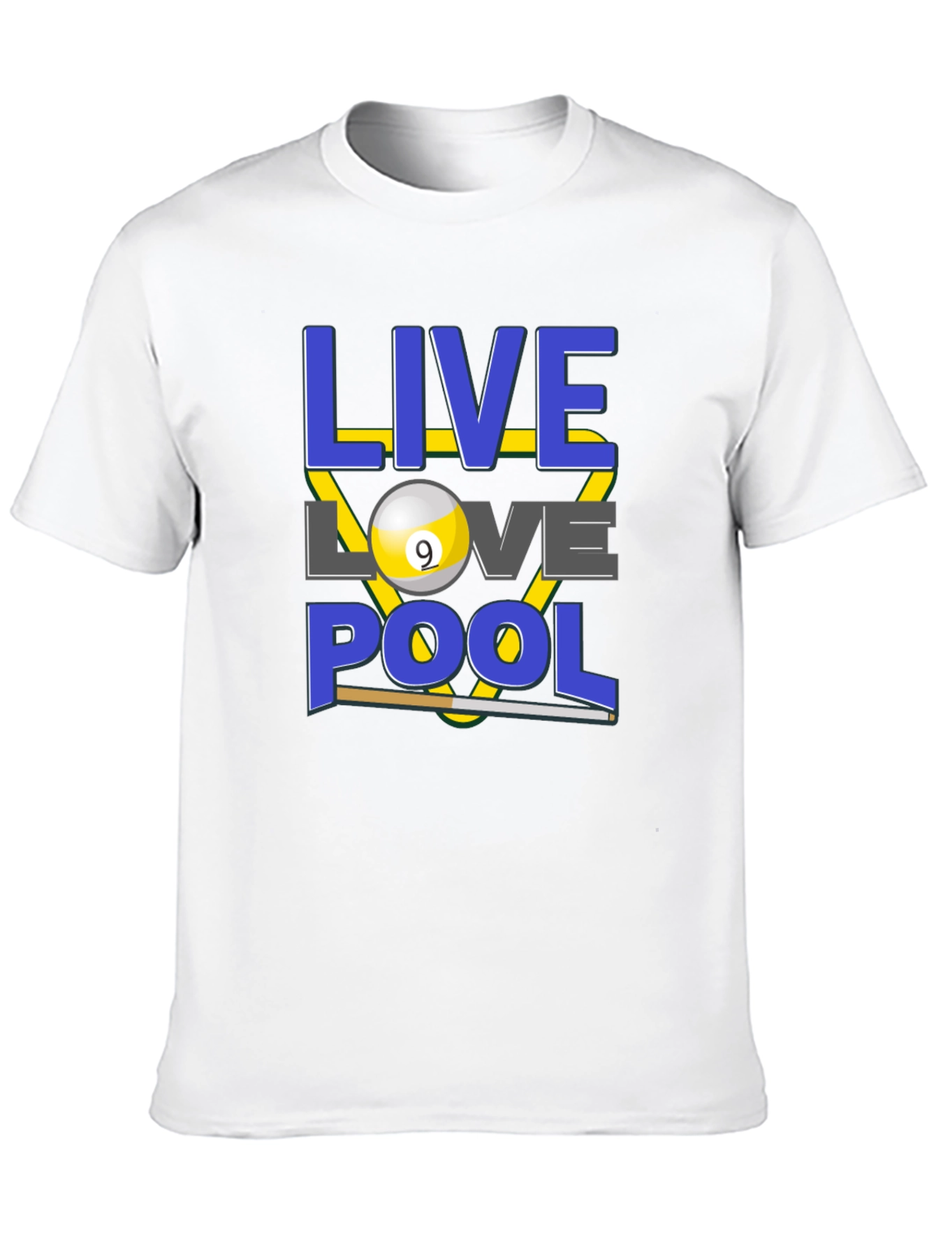 Black Live Love Pool T-Shirt - Billiards Graphic Tee view 10