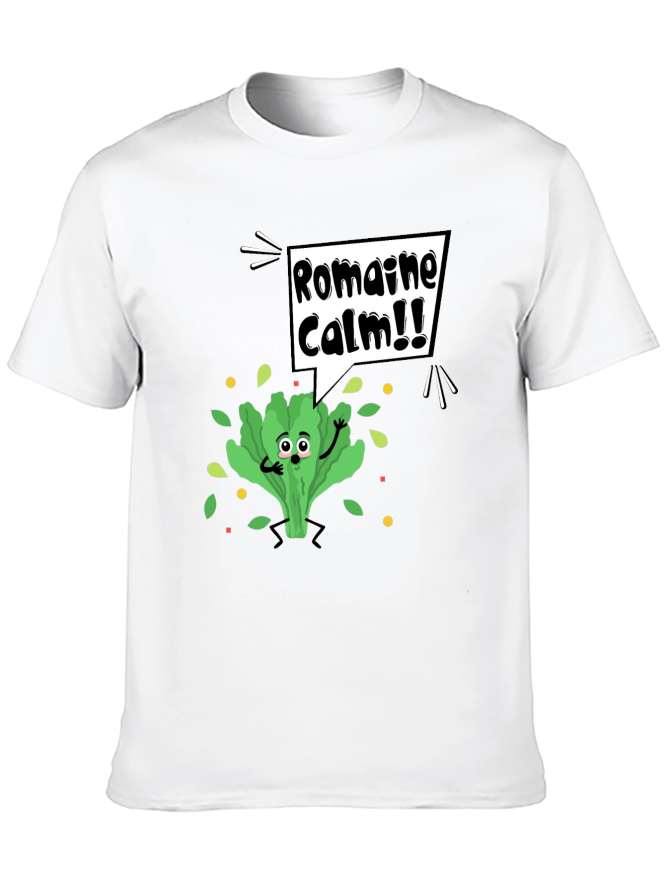 Black Romaine Calm Graphic Tee - Funny Food Pun T-Shirt view 10
