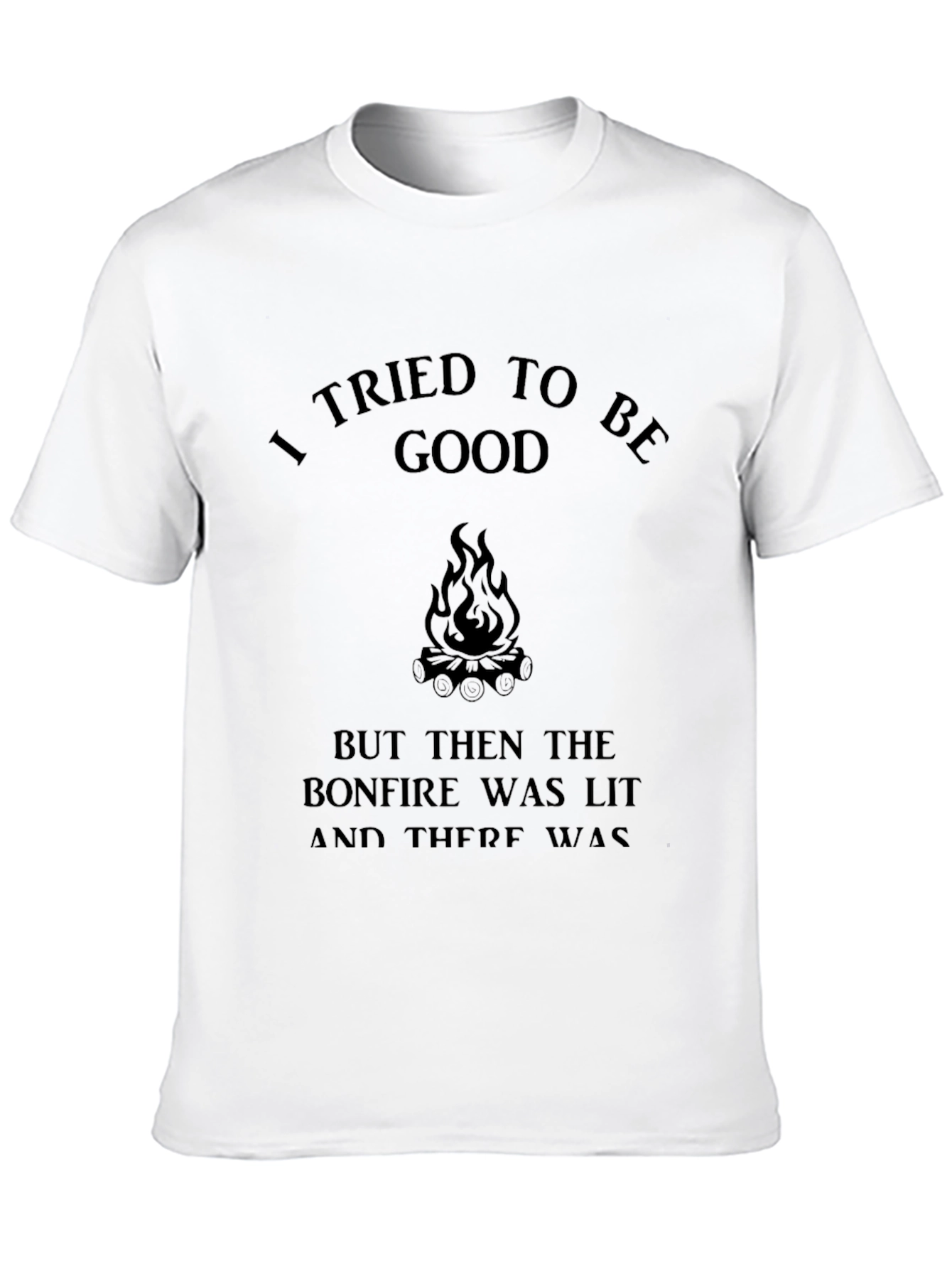 Black Bonfire Lit T-Shirt - Funny Graphic Tee view 10