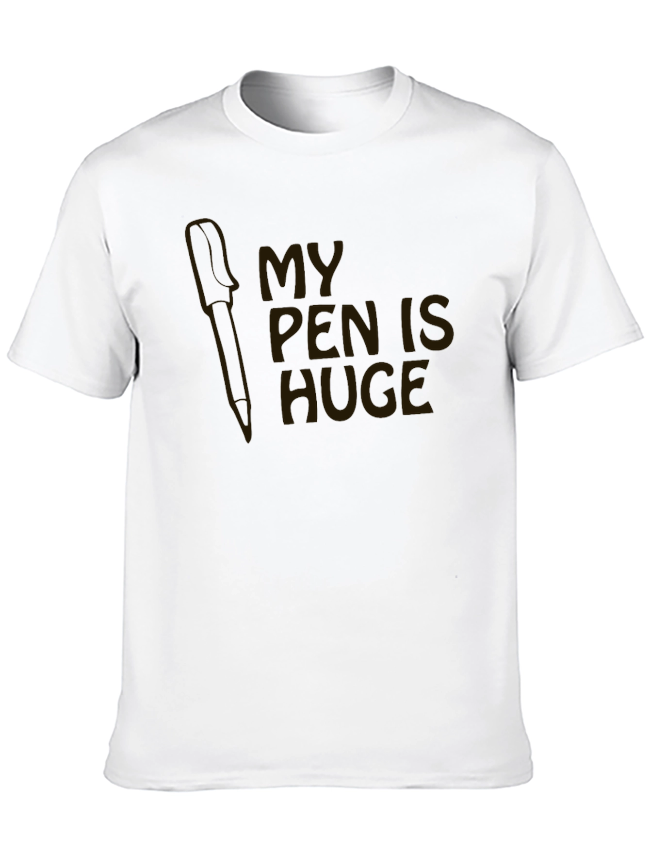 Black My Pen is Huge Funny Novelty Graphic T-Shirt view 10