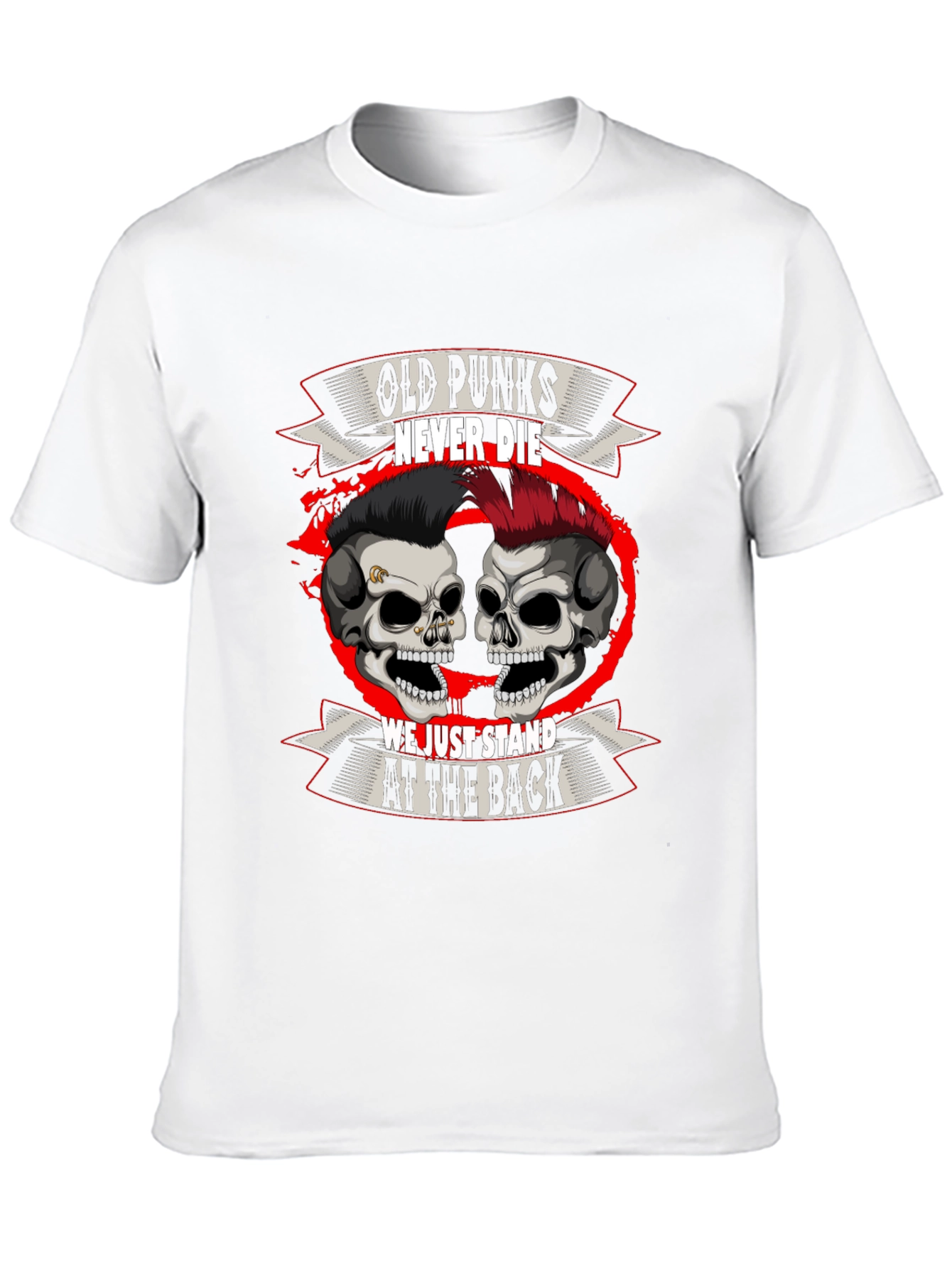 Black Old Punks Never Die T-Shirt view 10