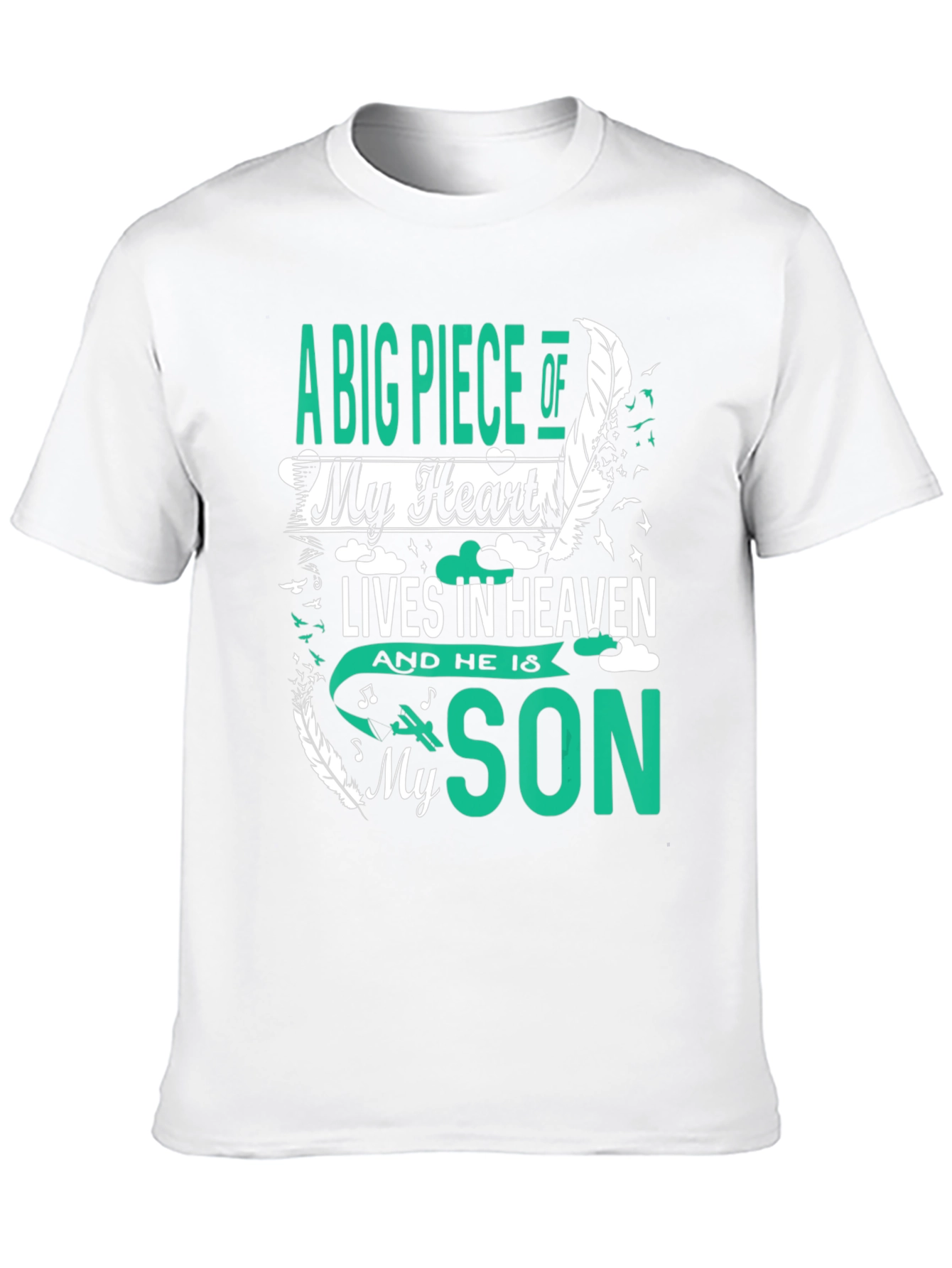 Black "A Big Piece of My Heart Lives in Heaven" T-Shirt view 10