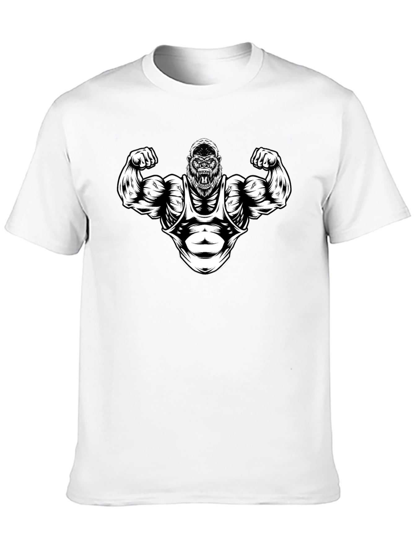 Black Muscle Gorilla Graphic T-Shirt - Gym Beast Mode view 10
