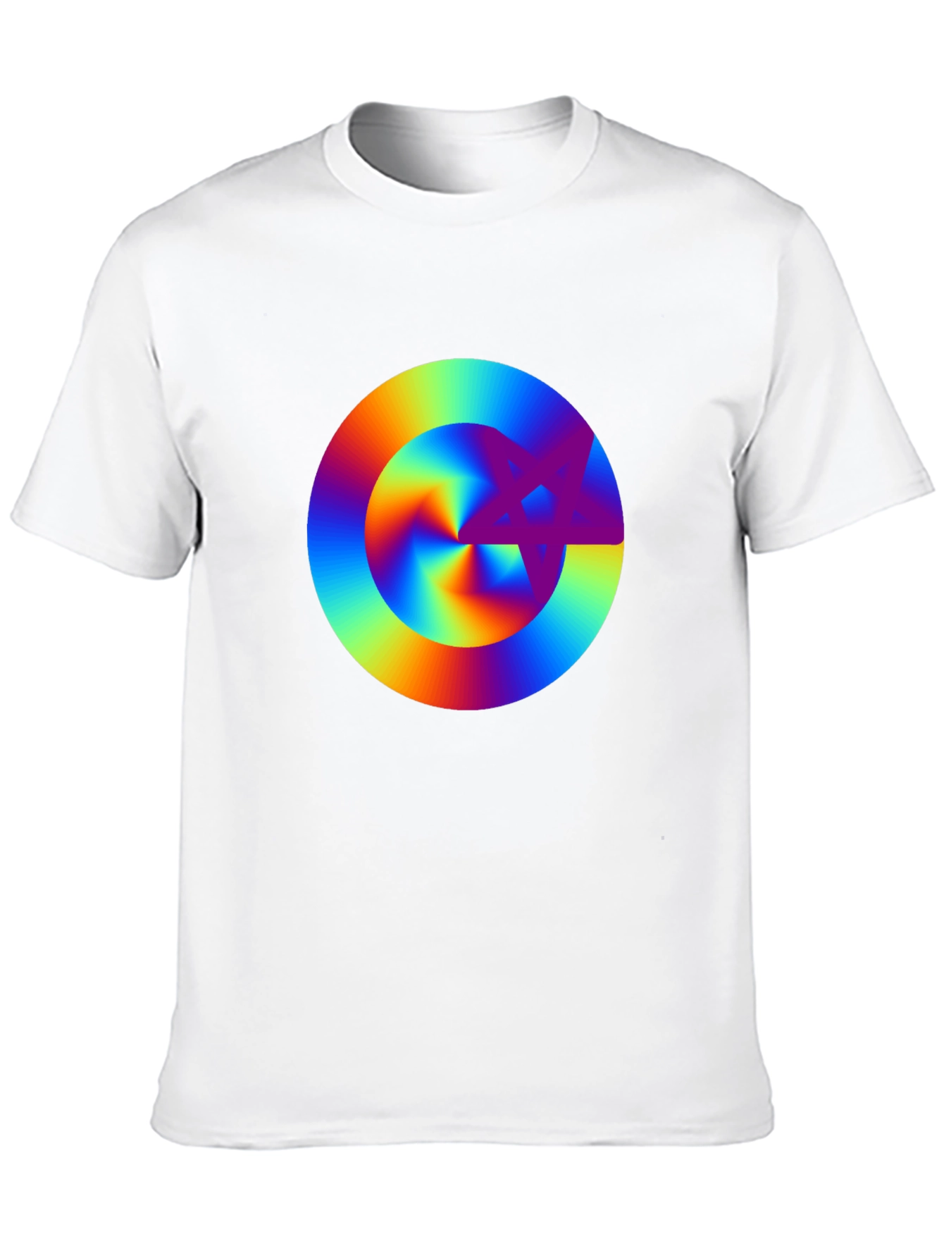 Black Rainbow Starburst Graphic Black T-Shirt view 10
