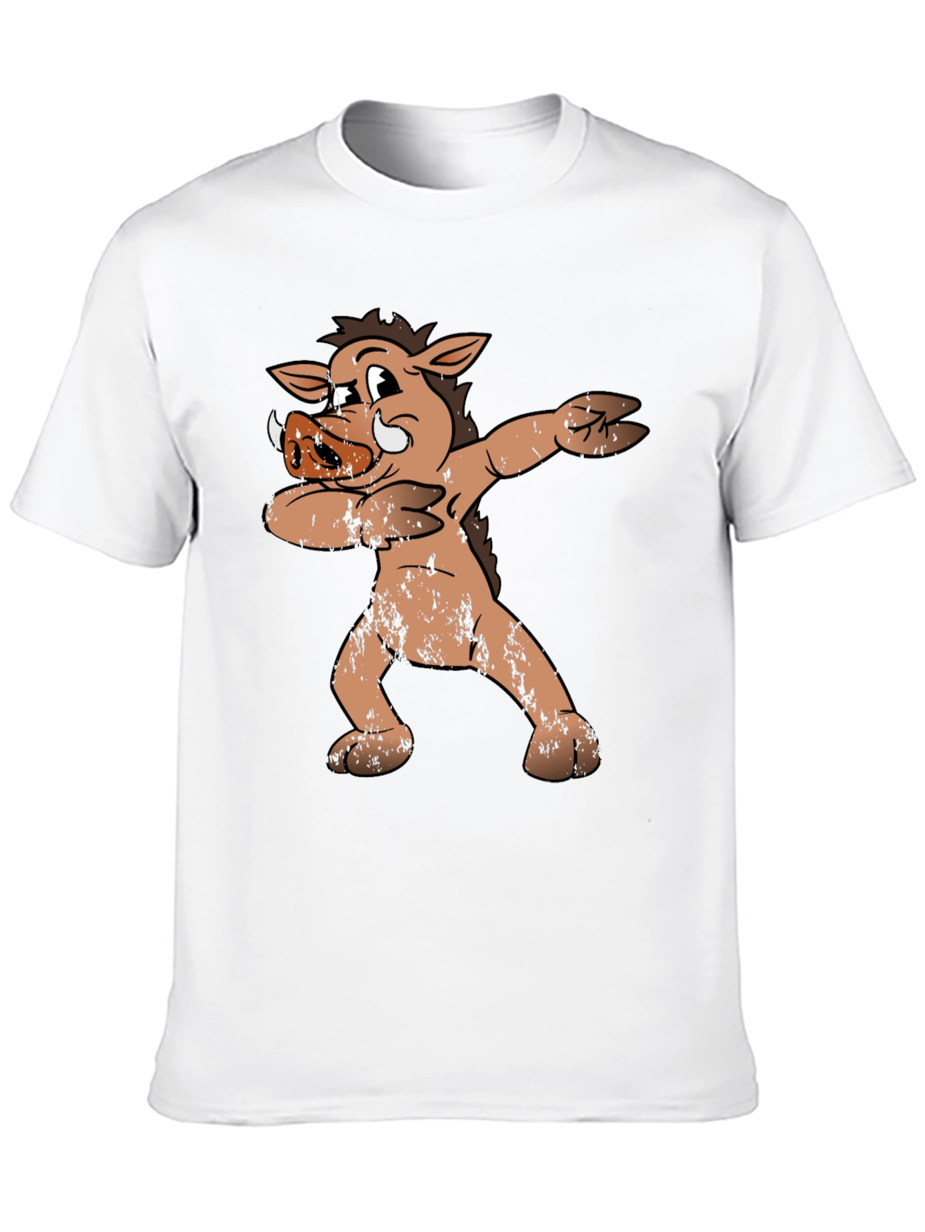 Black Dabbing Boar Graphic Tee - Funny Cartoon Pig T-Shirt view 10