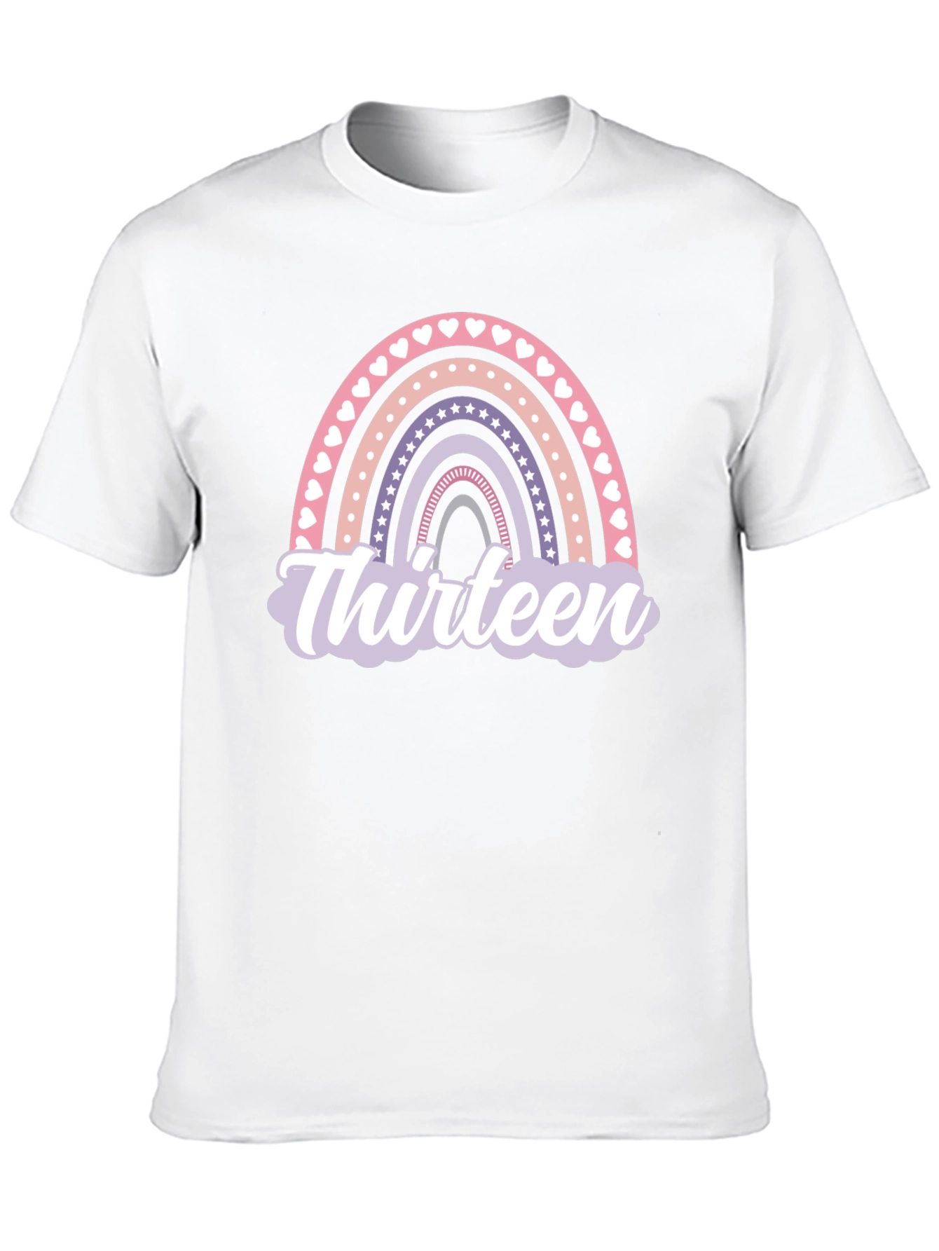 Black Thirteen Rainbow Birthday T-Shirt view 10