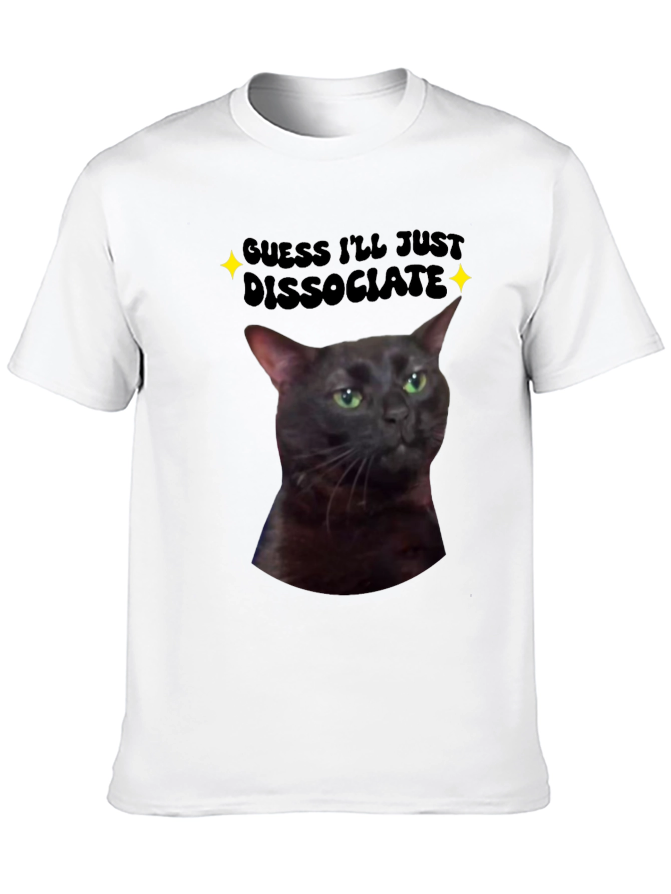 Black Dissociate Cat T-Shirt view 10