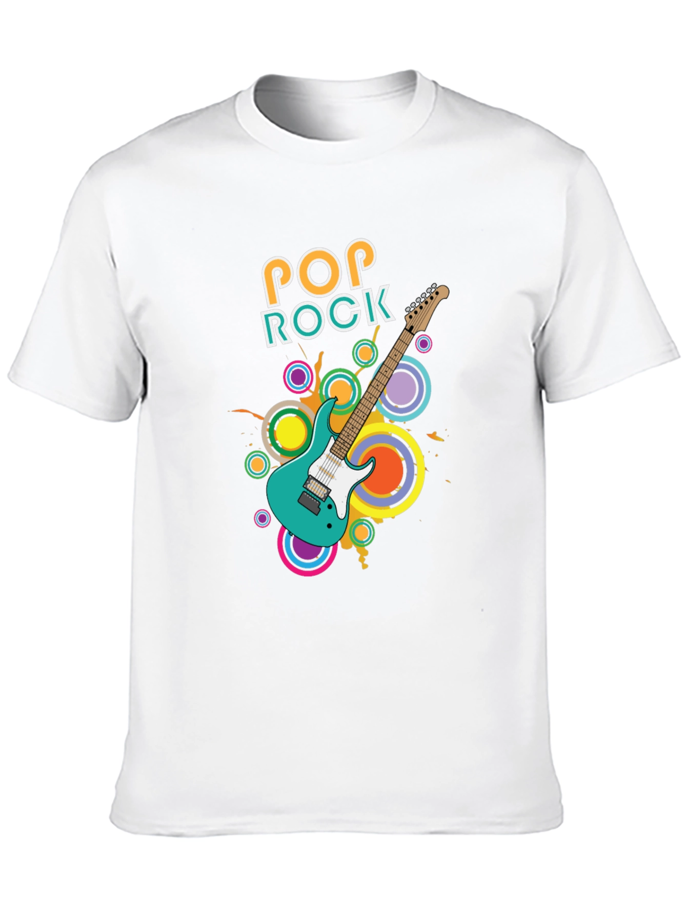 Black Pop Rock Guitar Graphic T-Shirt - Cool Music Tee view 10
