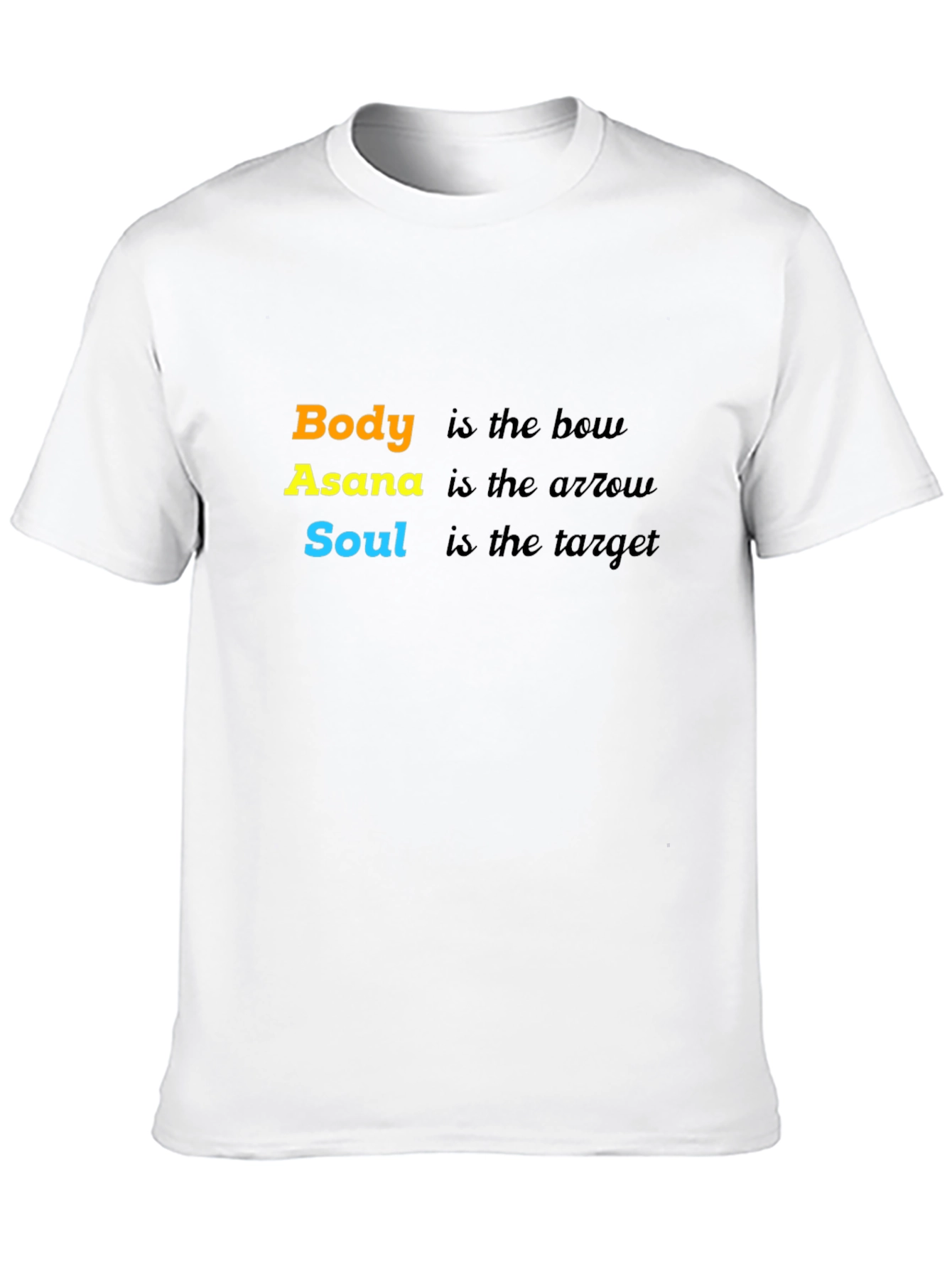 Black Yoga Bow & Arrow T-Shirt - Body Asana Soul Tee view 10