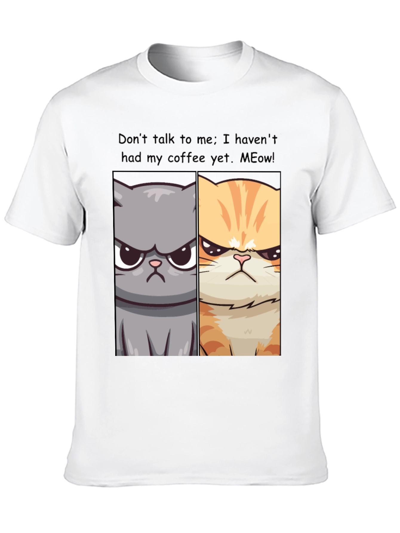 Black Grumpy Cats Coffee Humor T-Shirt view 10