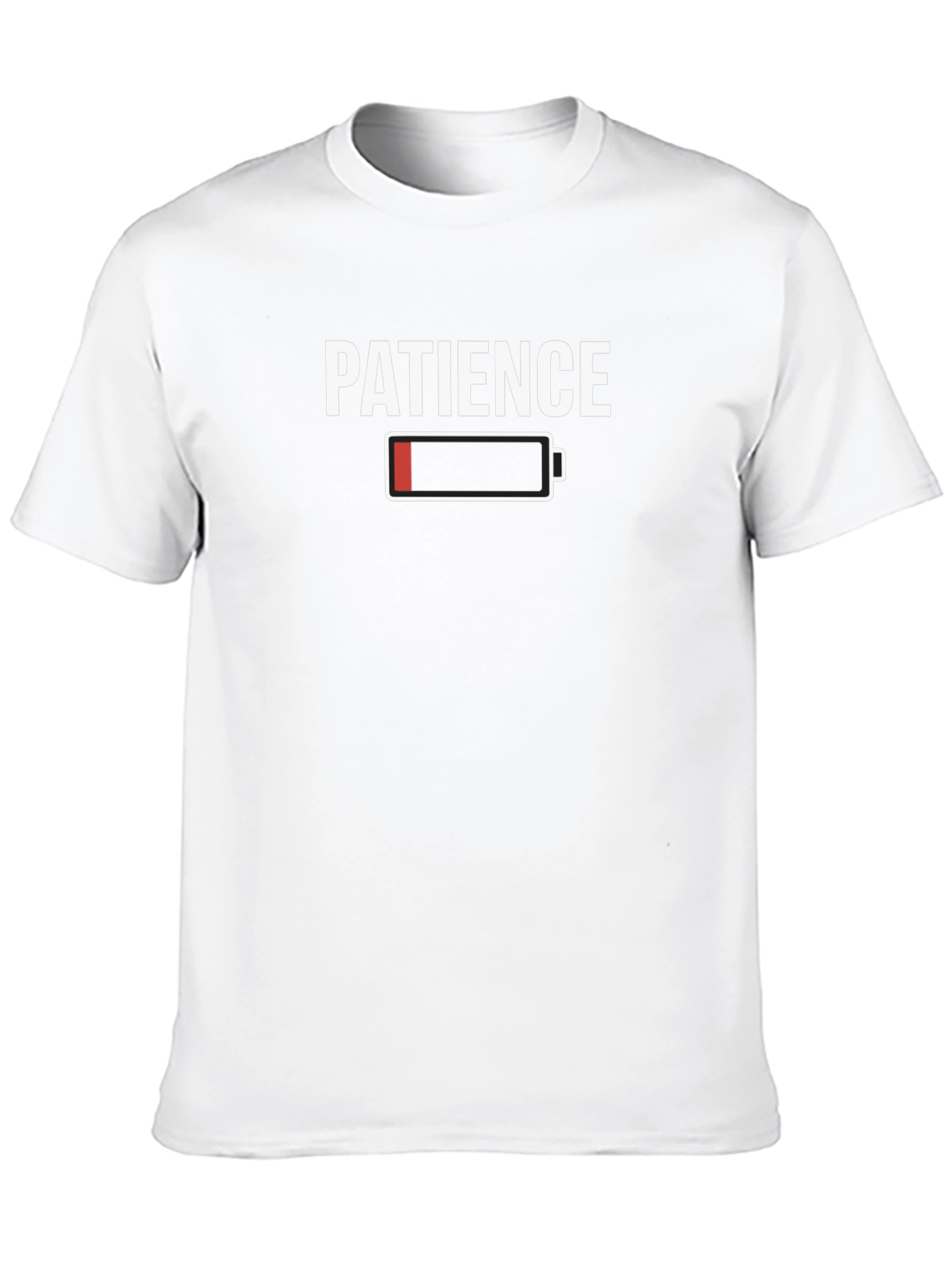 Black Patience Low Battery Funny Graphic T-Shirt view 10