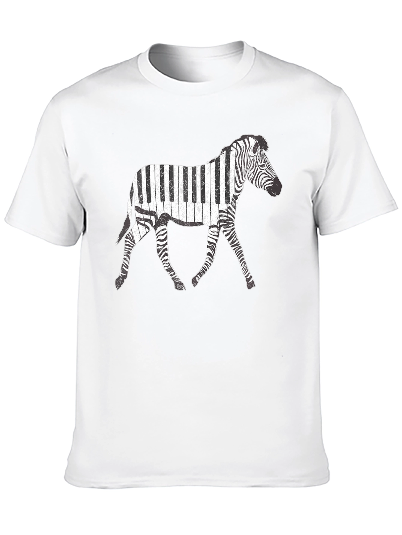 Black Zebra Piano Keys Graphic T-Shirt view 10